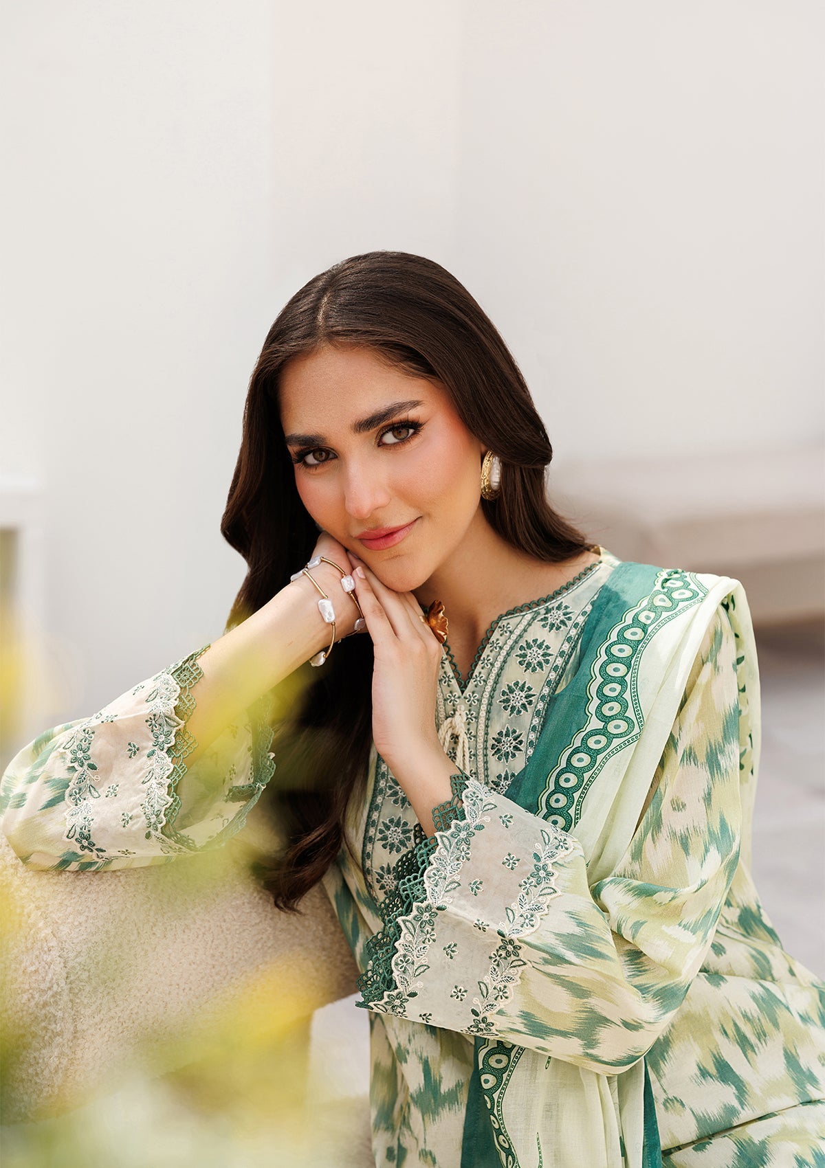 PRINTED EMB LAWN BT006810-LGR