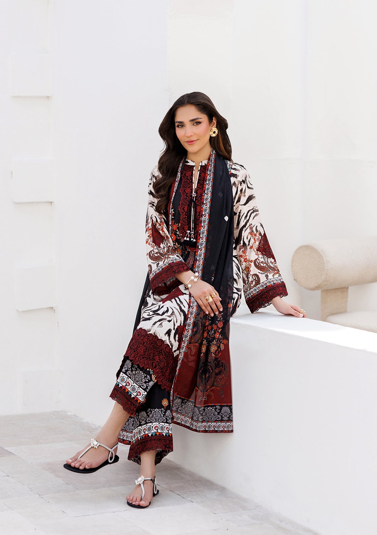 PRINTED EMB LAWN BT006810-BMN