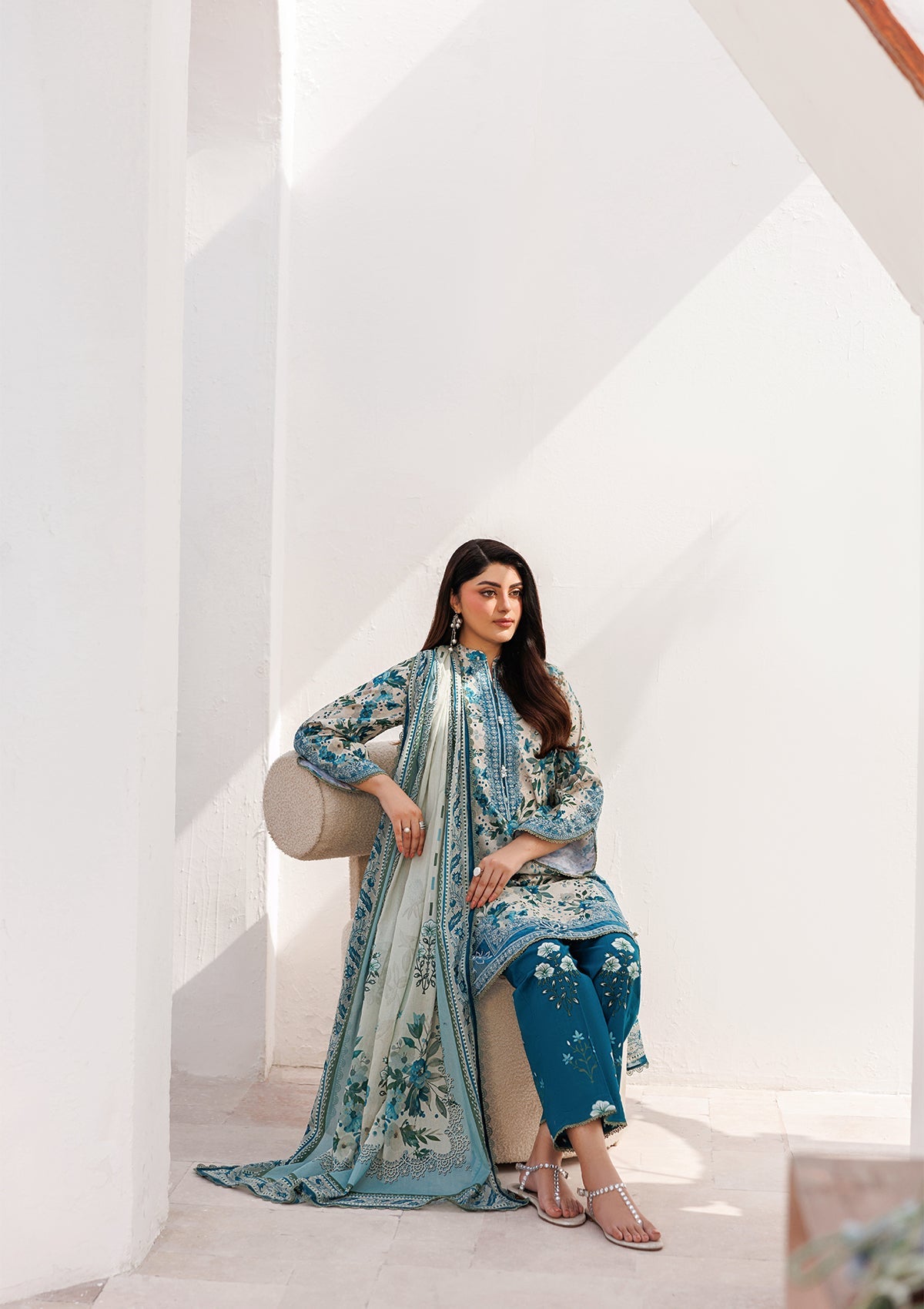 PRINTED EMB LAWN BT006821-SNG