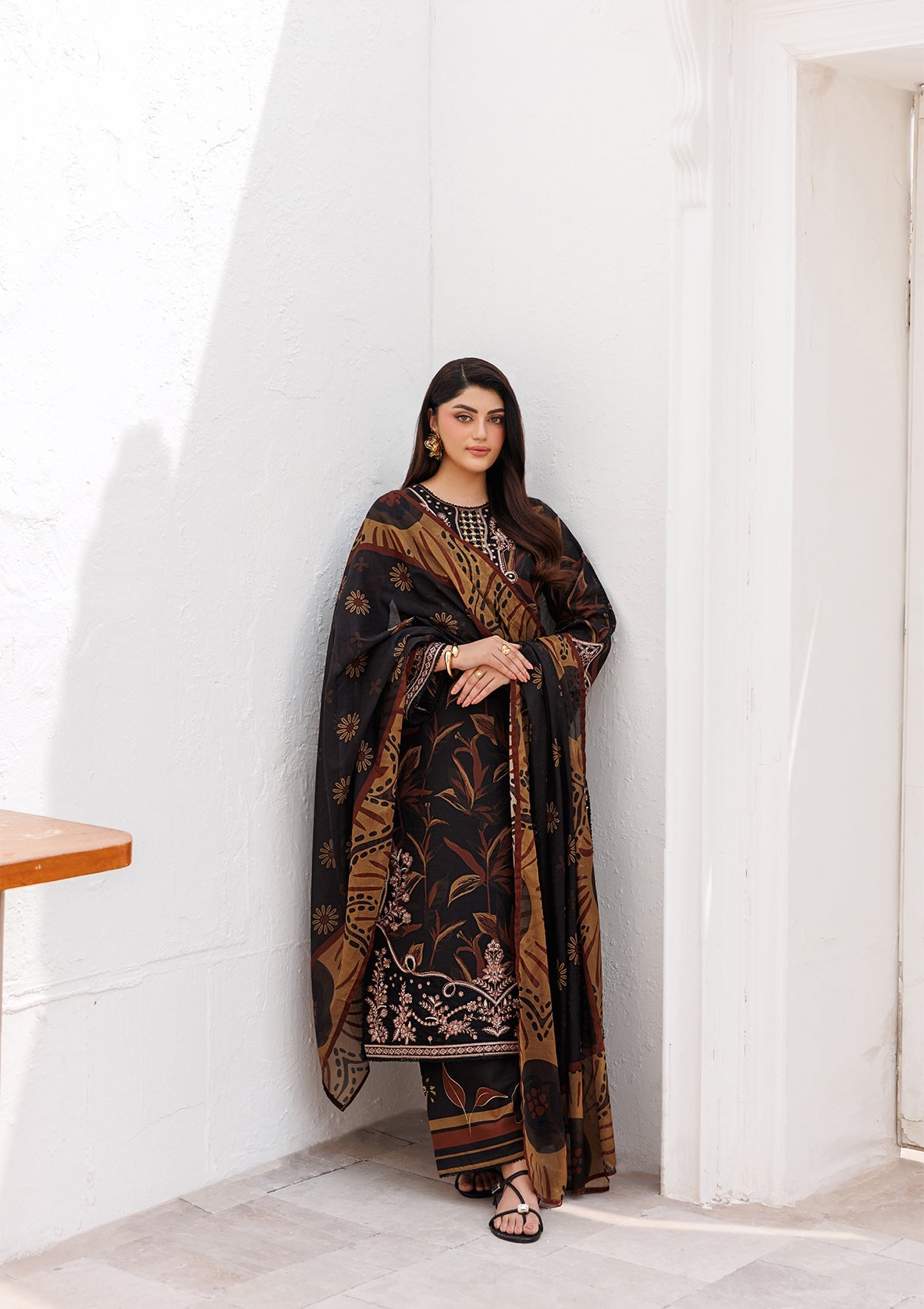 PRINTED EMB LAWN BT006810-BKB