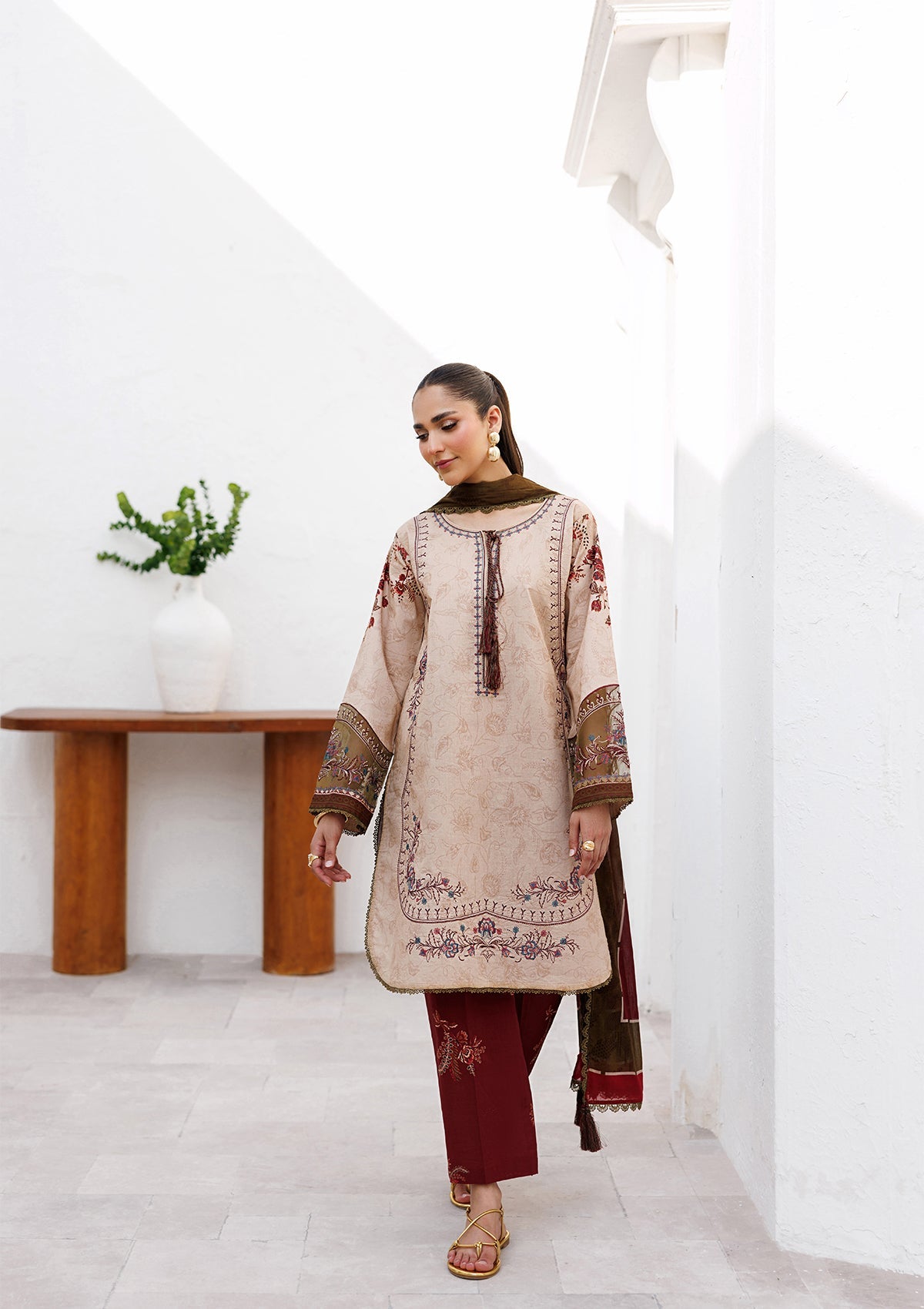 PRINTED EMB LAWN BT006821-LBR
