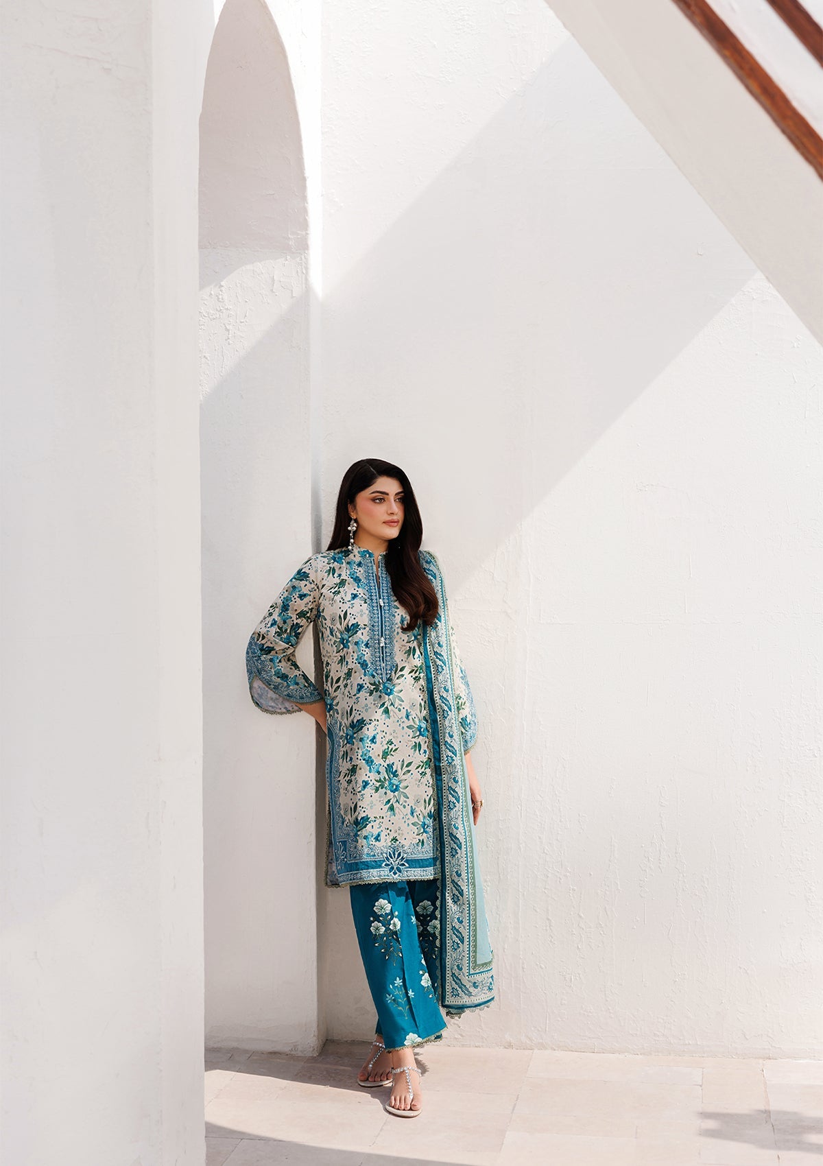 PRINTED EMB LAWN BT006821-SNG