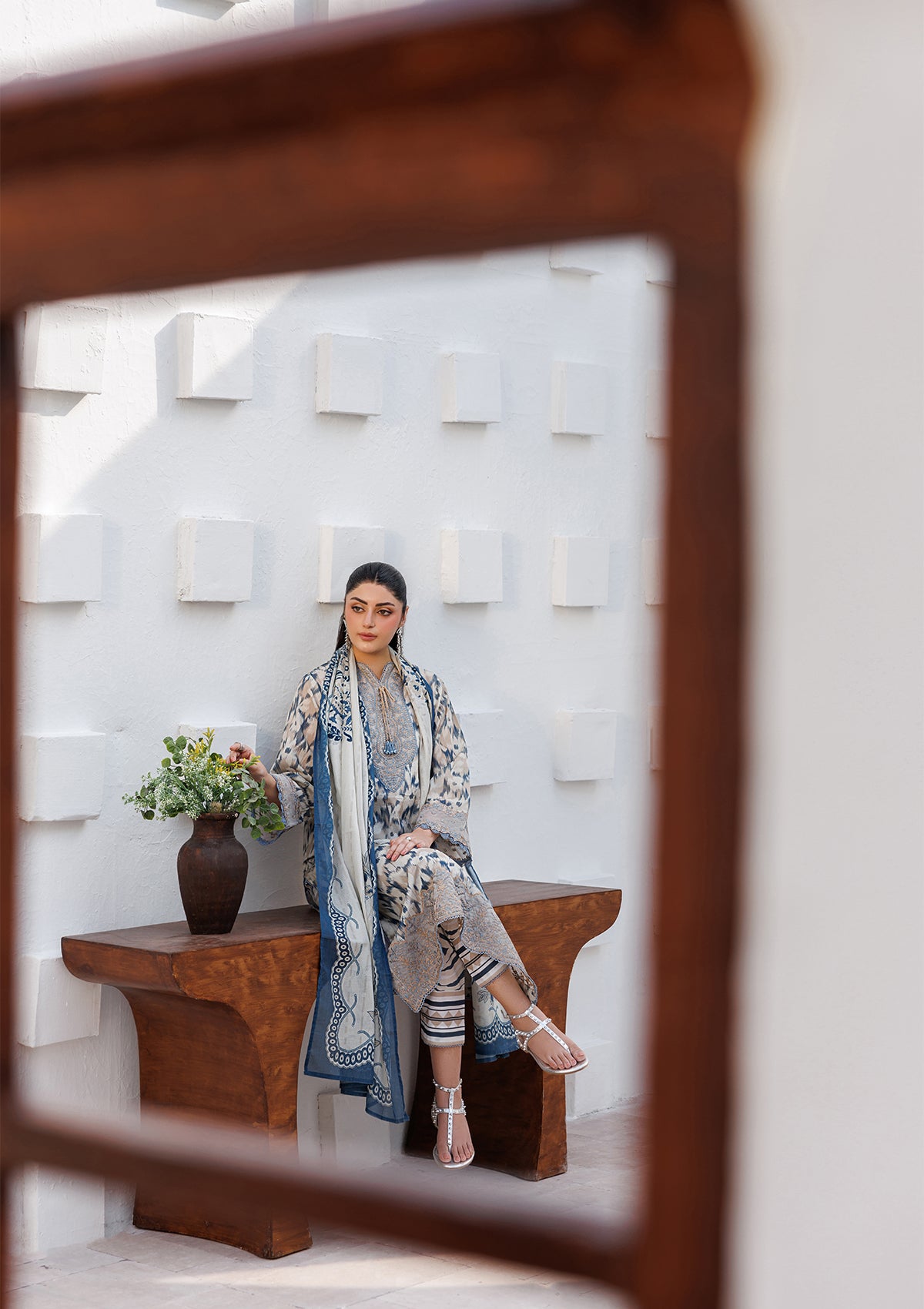 PRINTED EMB LAWN BT006810-SNB