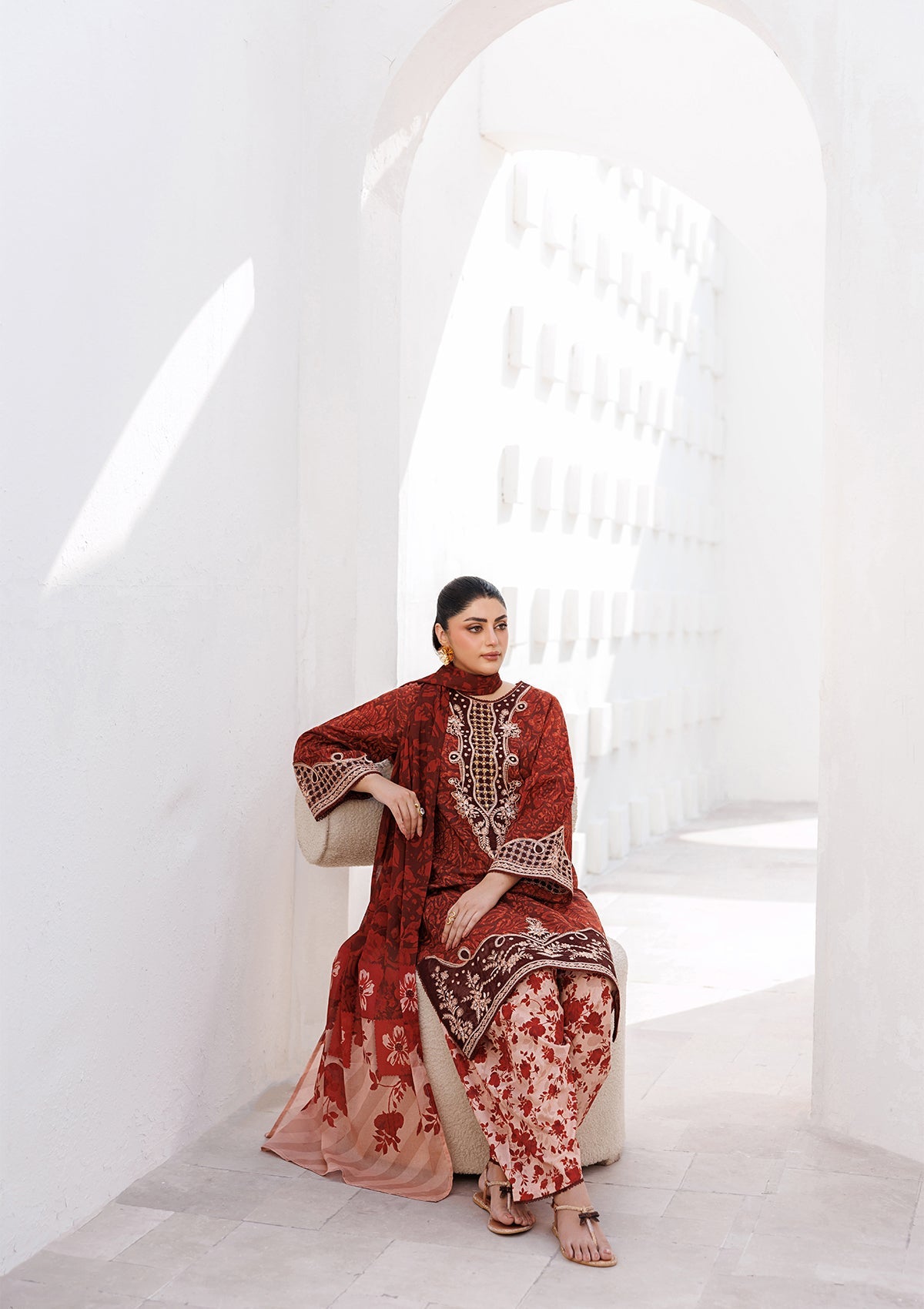 PRINTED EMB LAWN BT006810-RST