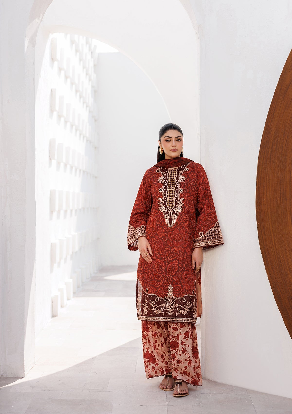 PRINTED EMB LAWN BT006810-RST