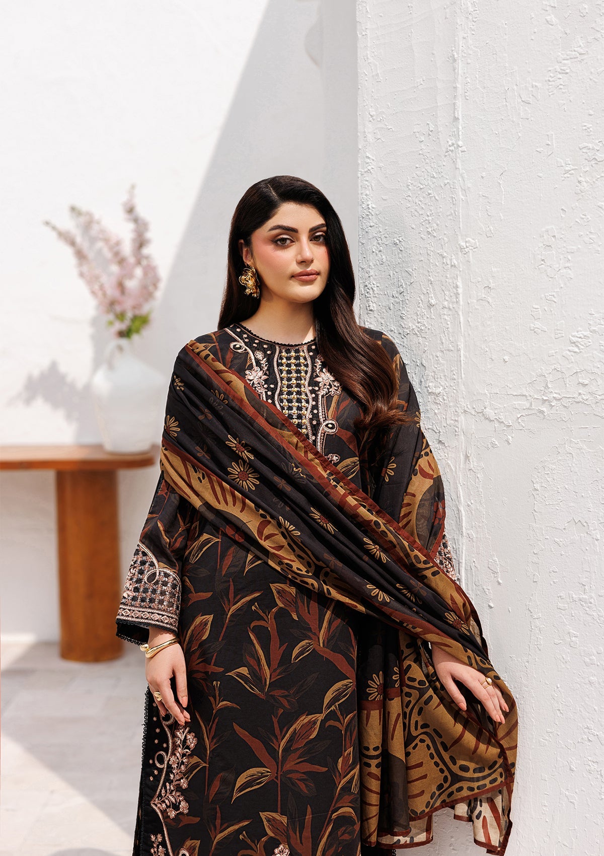 PRINTED EMB LAWN BT006810-BKB