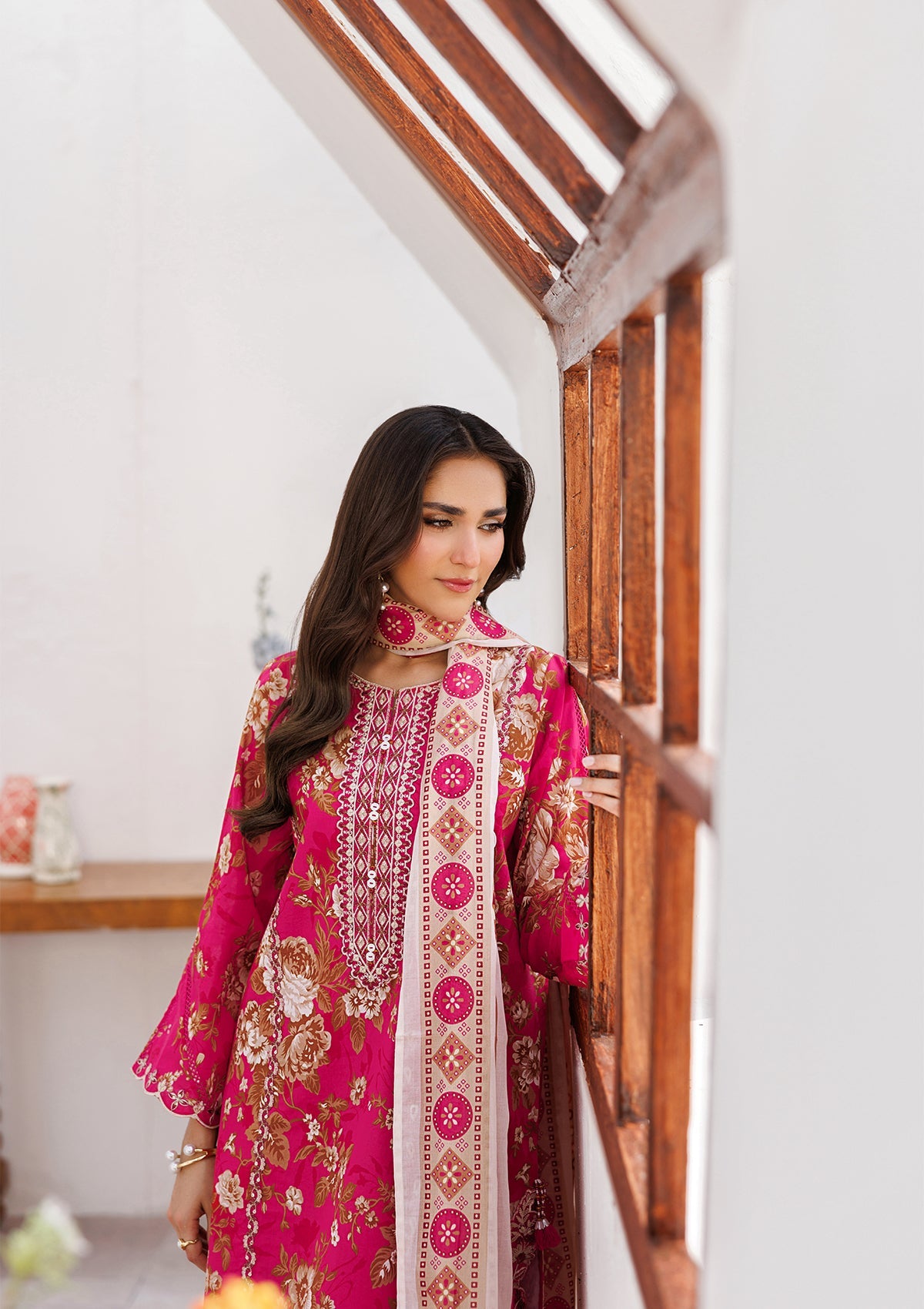 PRINTED EMB LAWN BT006810-PNK