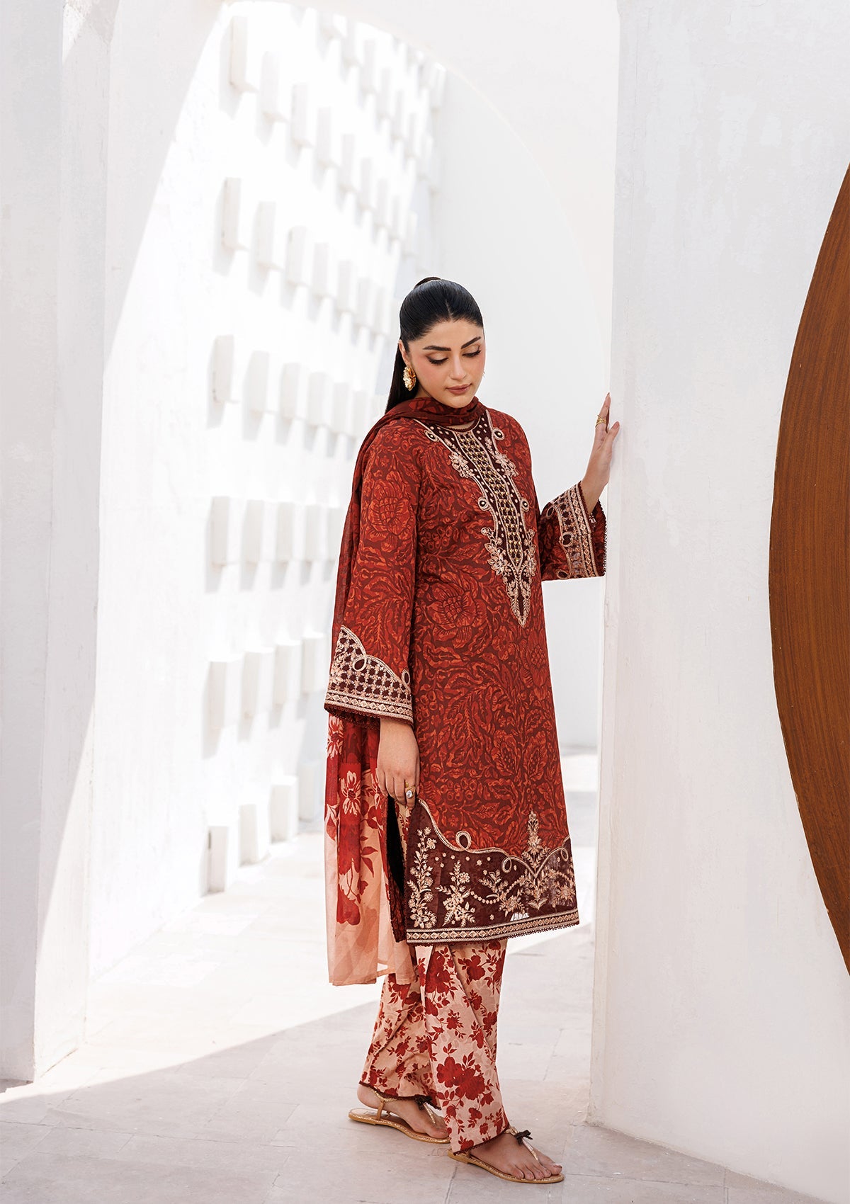 PRINTED EMB LAWN BT006810-RST