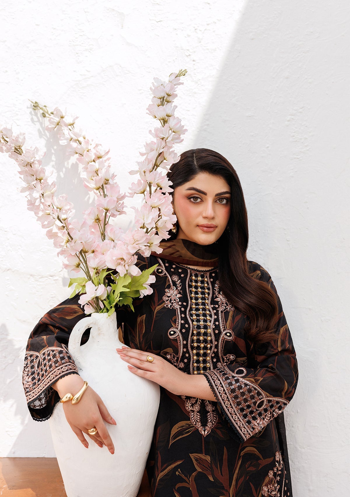 PRINTED EMB LAWN BT006810-BKB