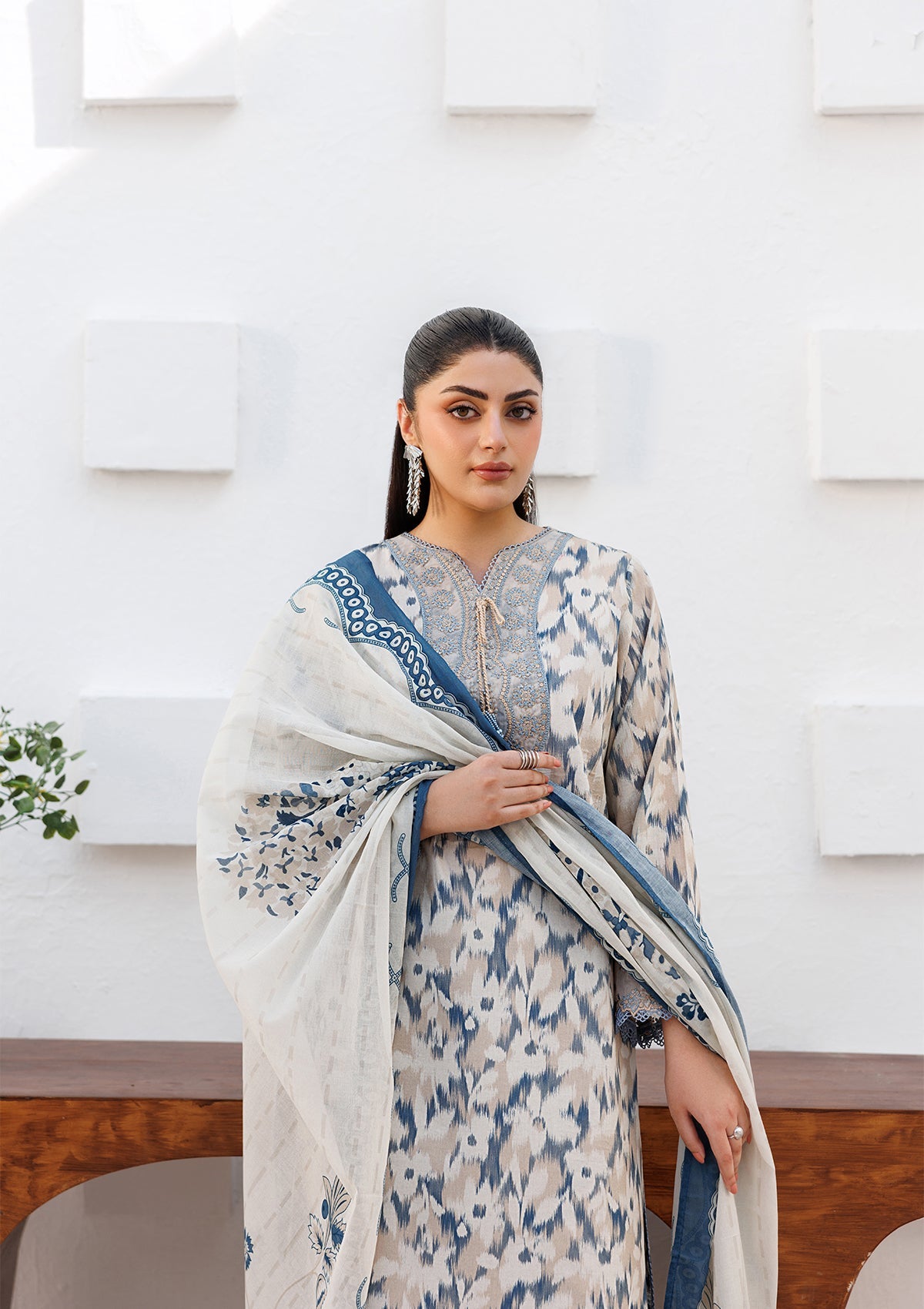 PRINTED EMB LAWN BT006810-SNB