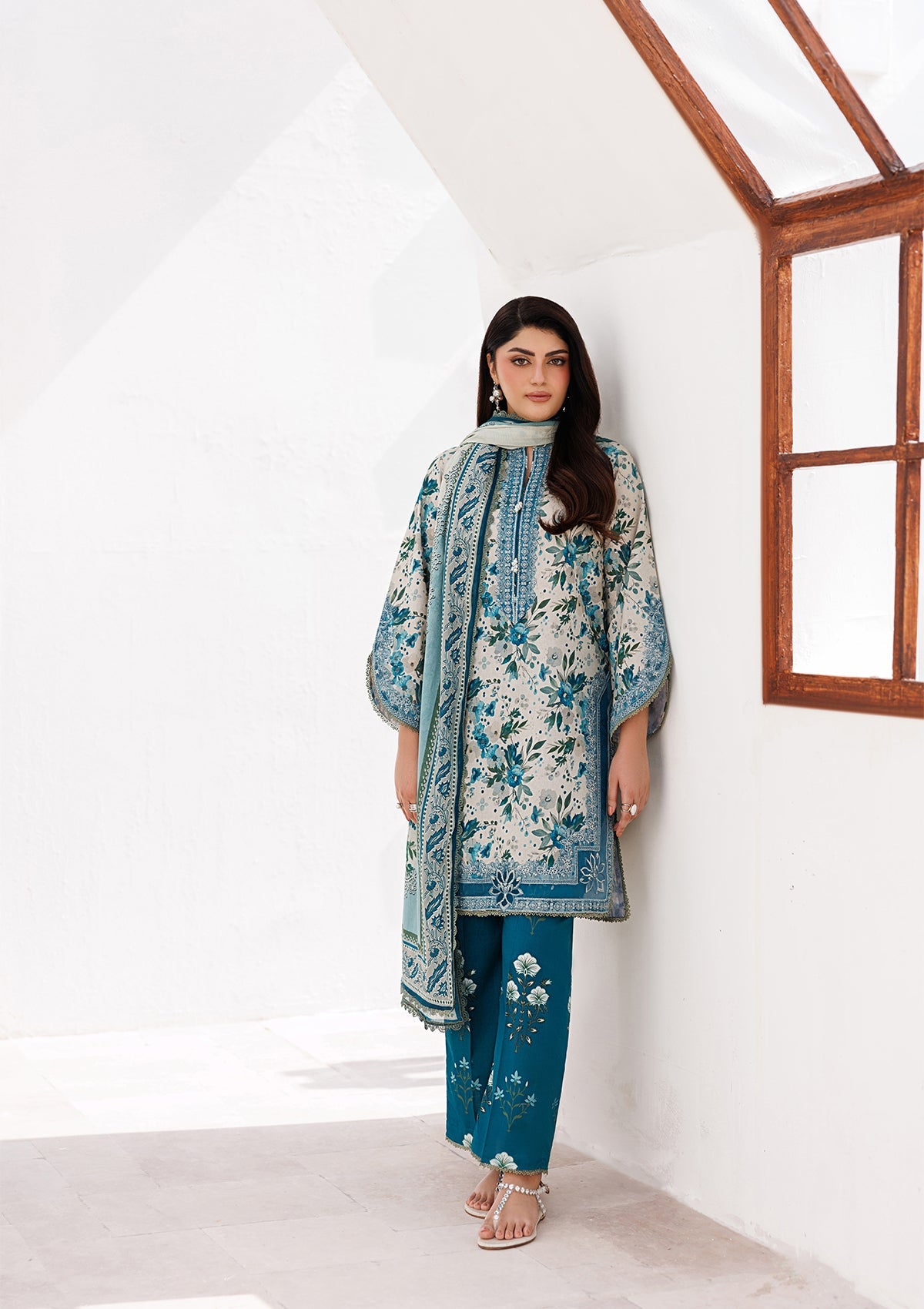 PRINTED EMB LAWN BT006821-SNG