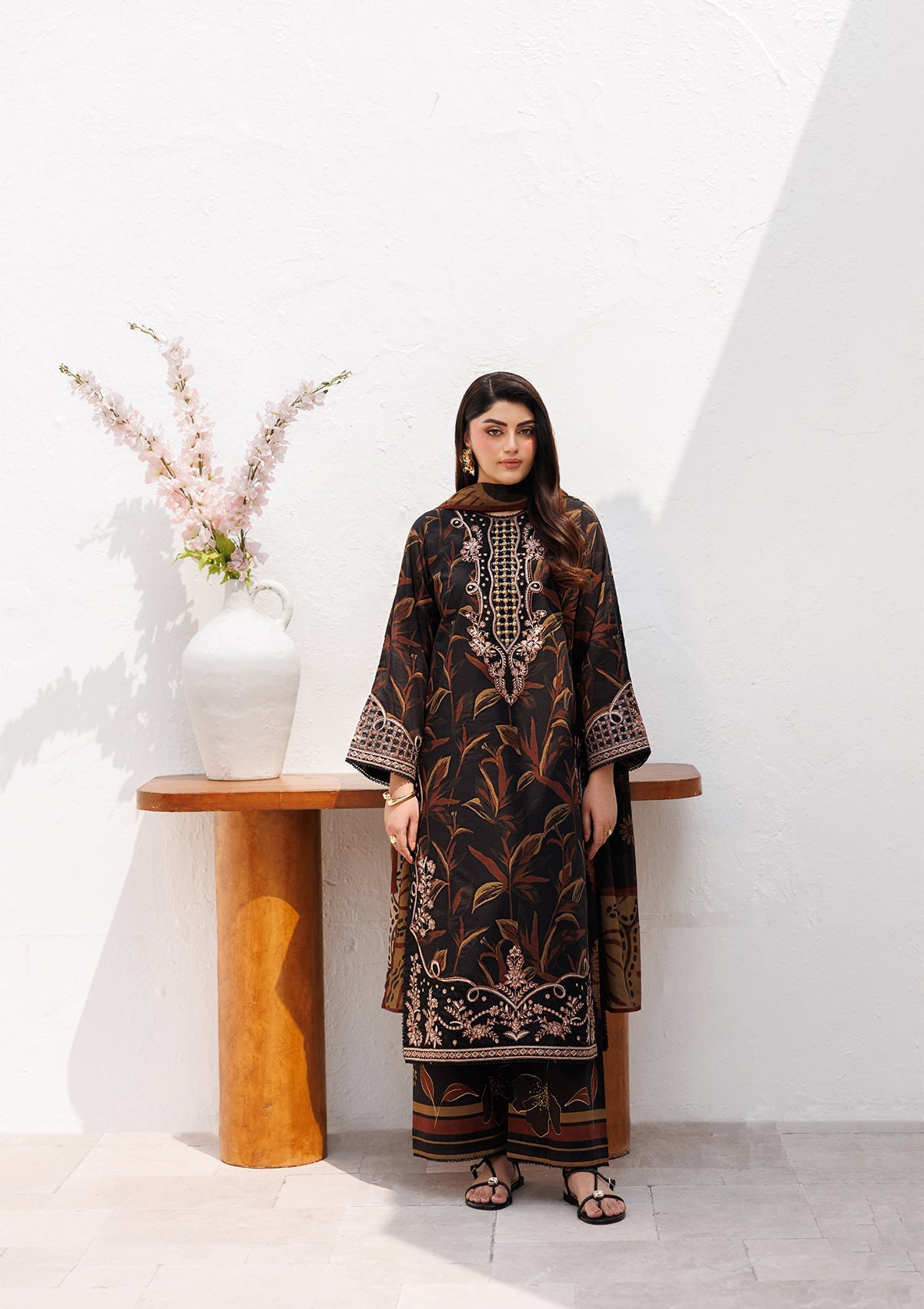 PRINTED EMB LAWN BT006810-BKB