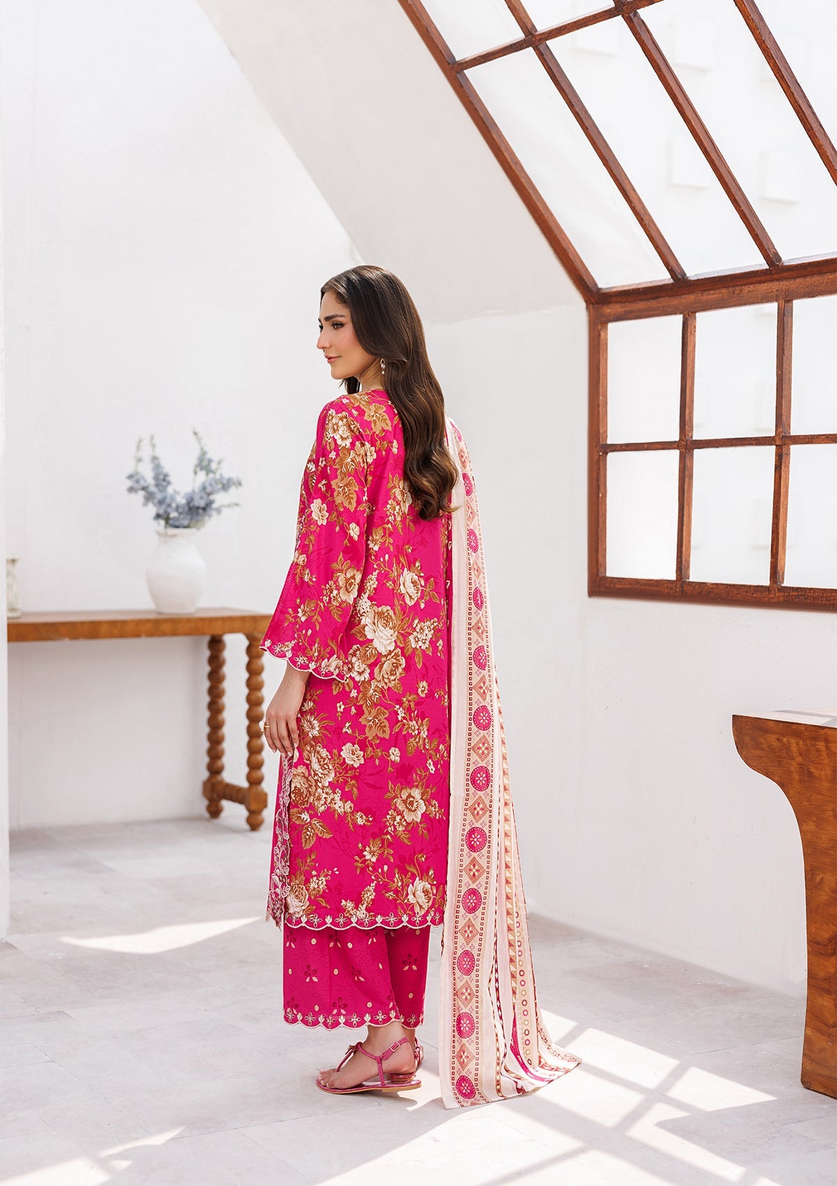 PRINTED EMB LAWN BT006810-PNK