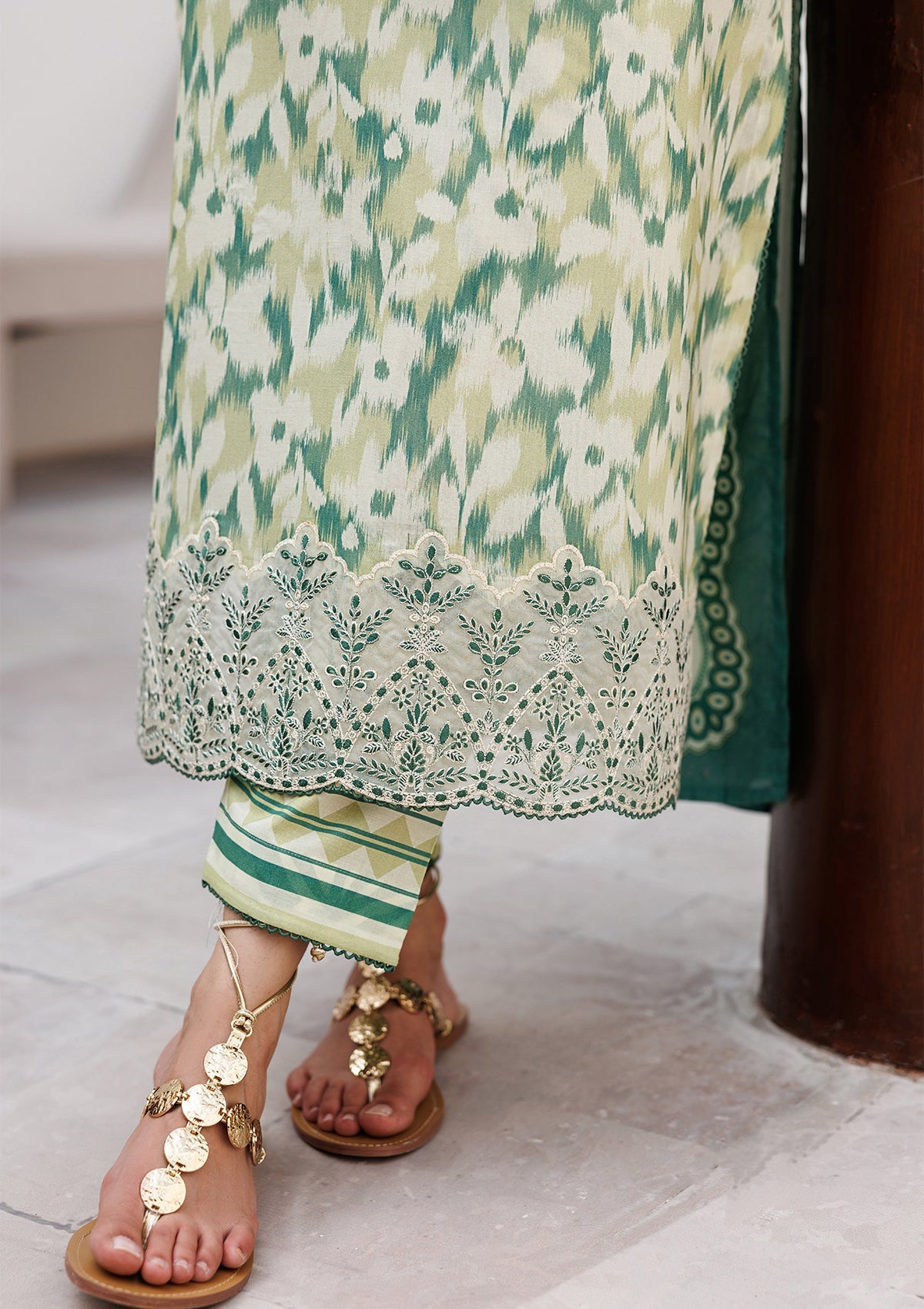 PRINTED EMB LAWN BT006810-LGR