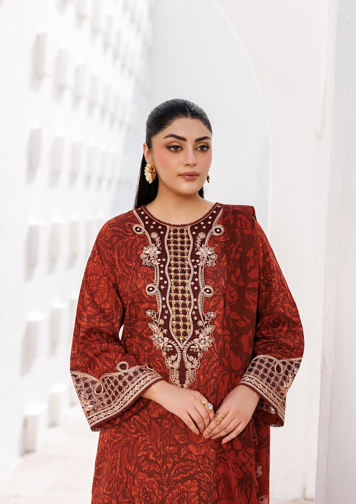 PRINTED EMB LAWN BT006810-RST