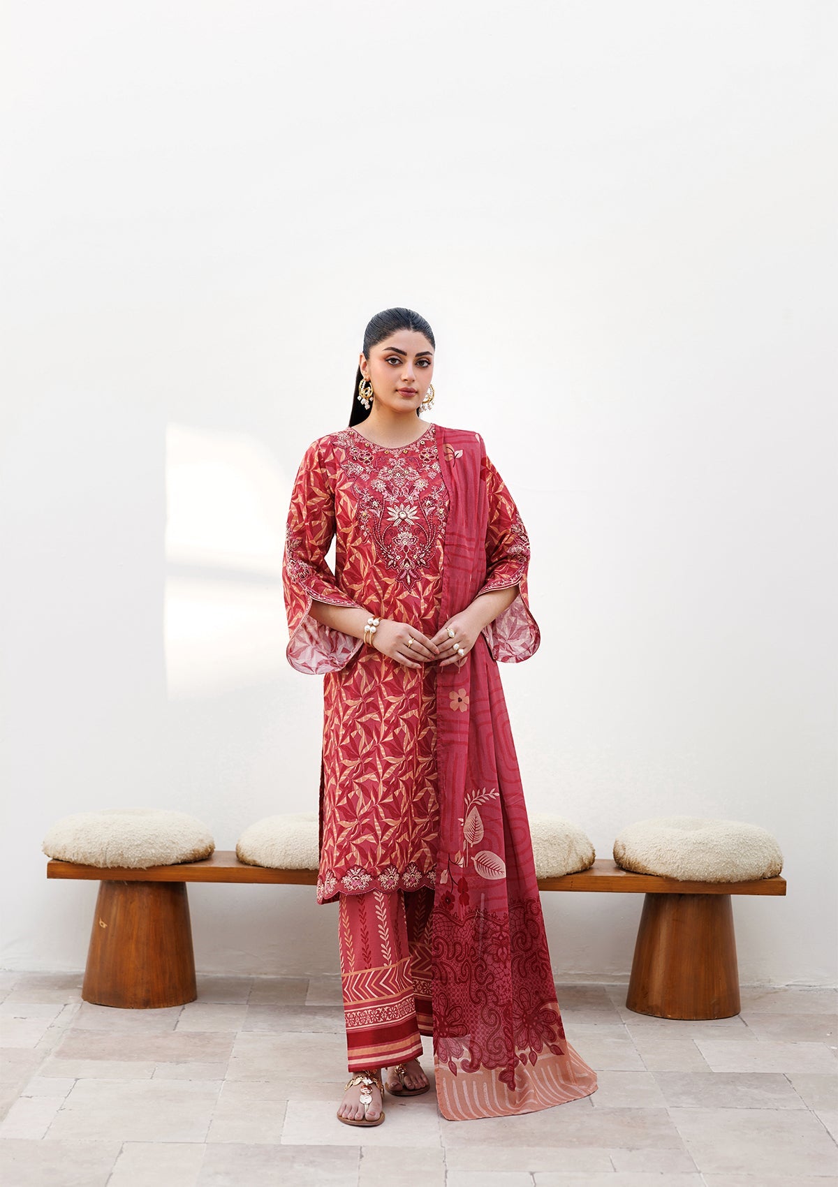 PRINTED EMB LAWN BT006810-LMR