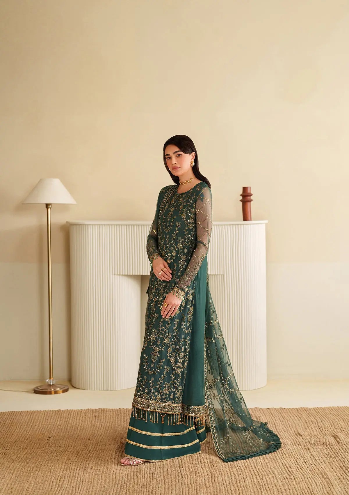 Embroidered Net BT6488-GRN Bin Tayyab