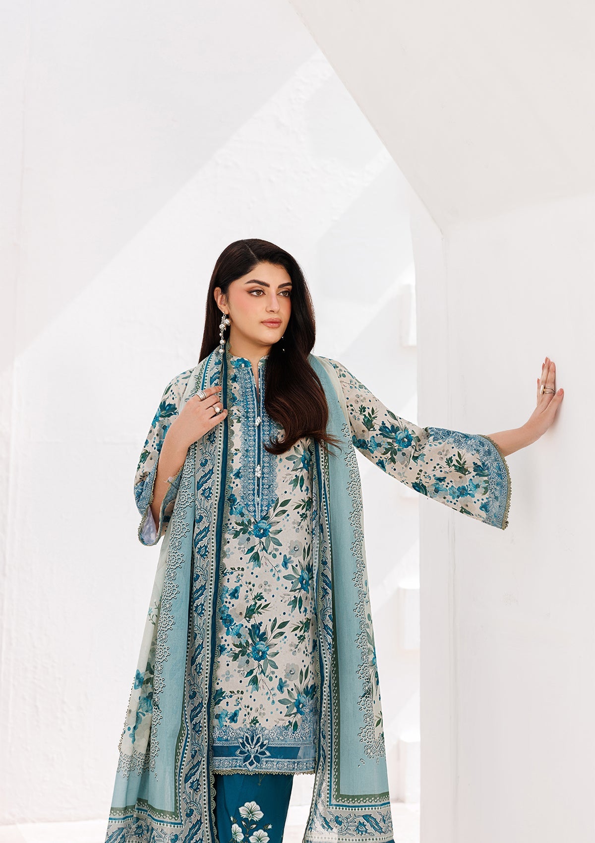 PRINTED EMB LAWN BT006821-SNG