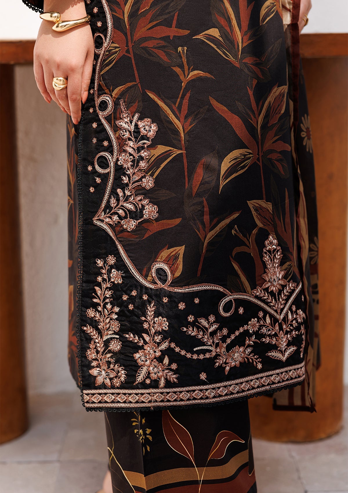 PRINTED EMB LAWN BT006810-BKB