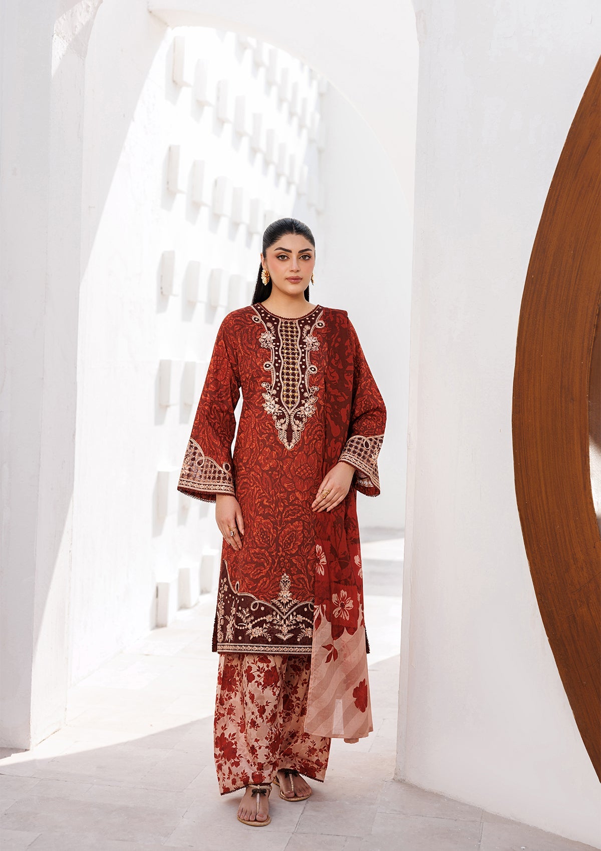 PRINTED EMB LAWN BT006810-RST