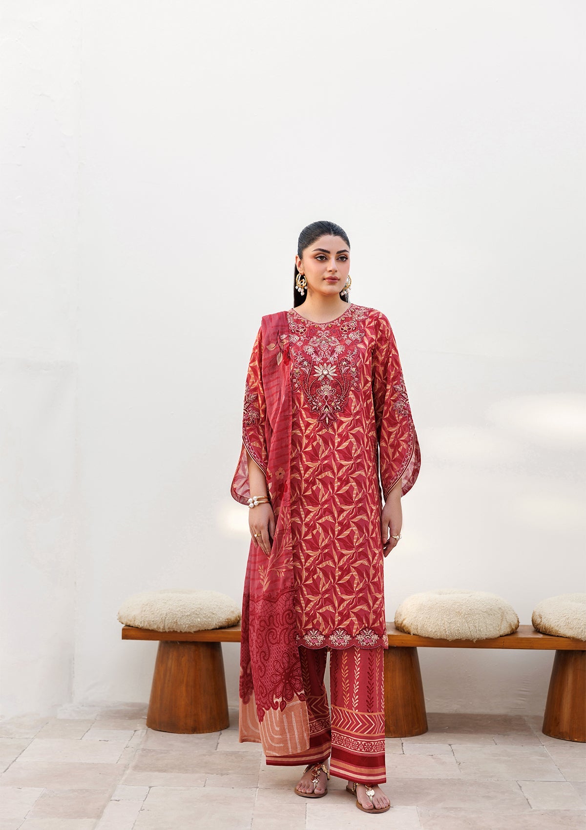 PRINTED EMB LAWN BT006810-LMR