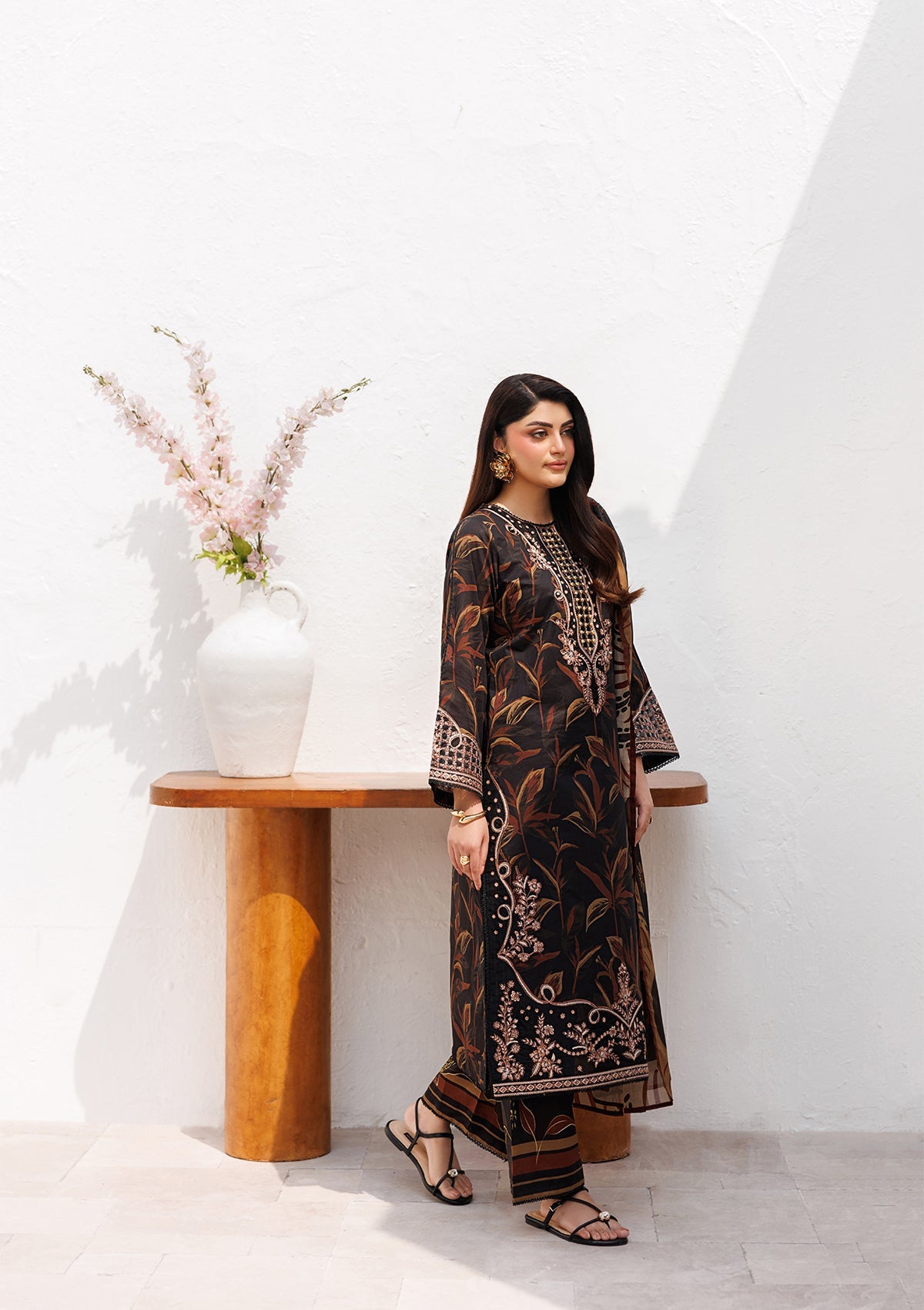 PRINTED EMB LAWN BT006810-BKB
