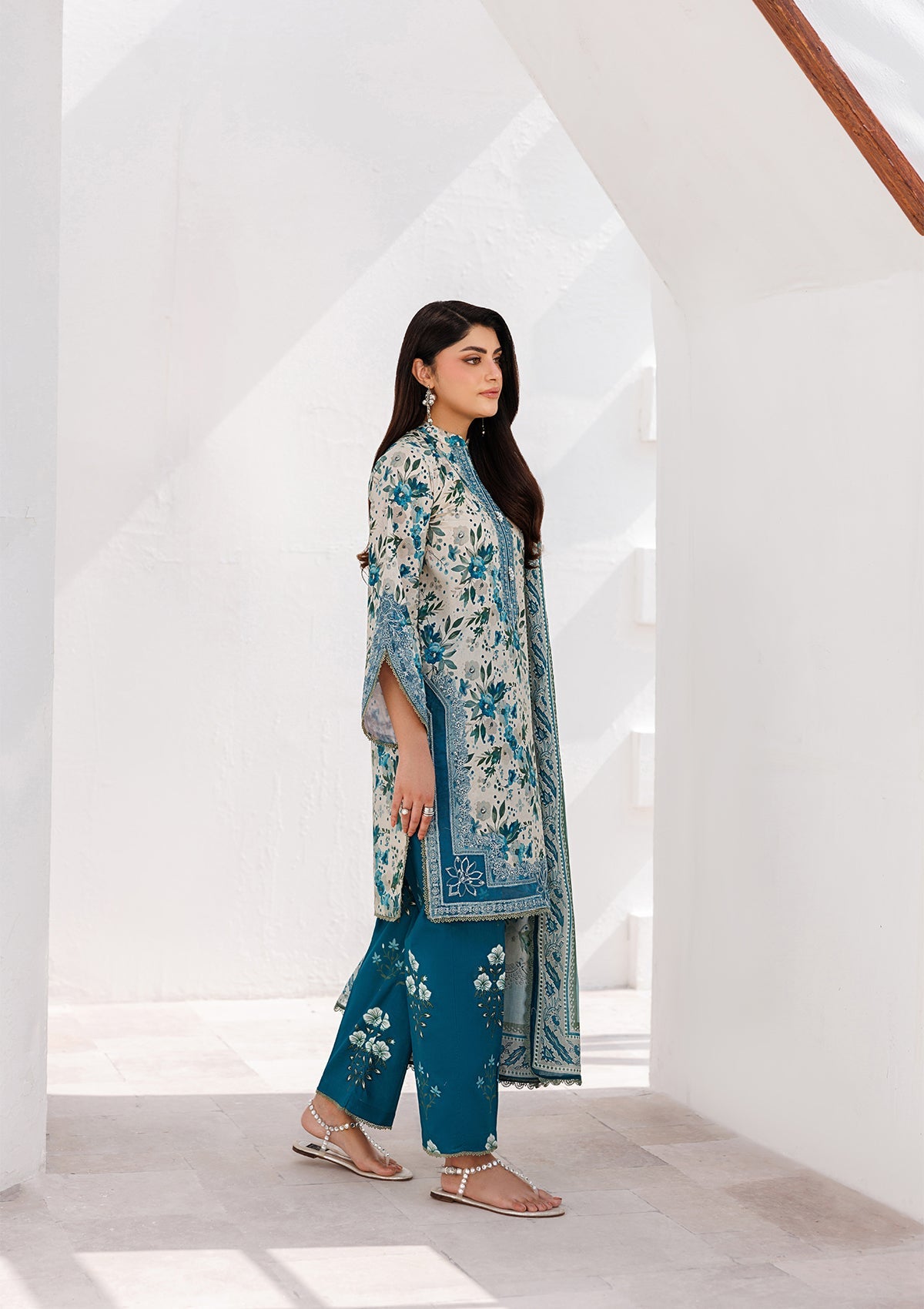 PRINTED EMB LAWN BT006821-SNG