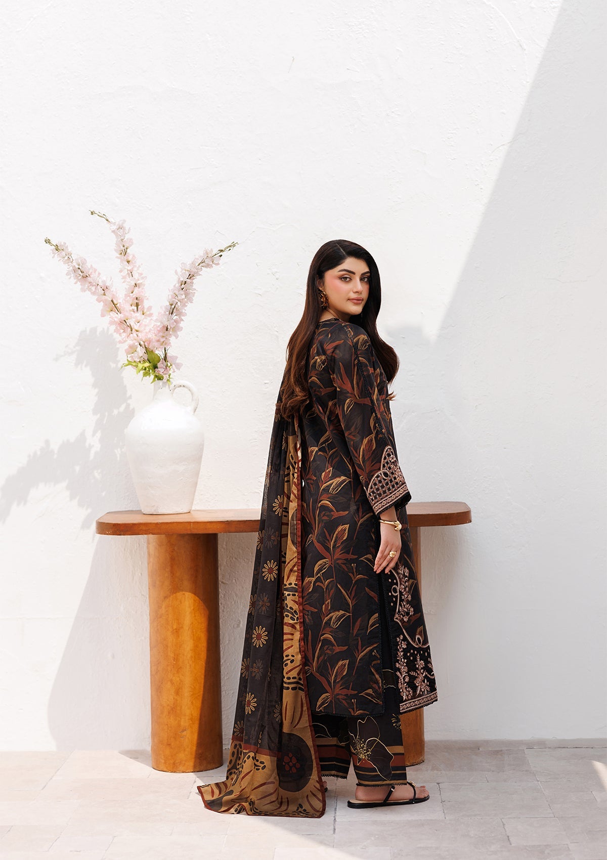 PRINTED EMB LAWN BT006810-BKB