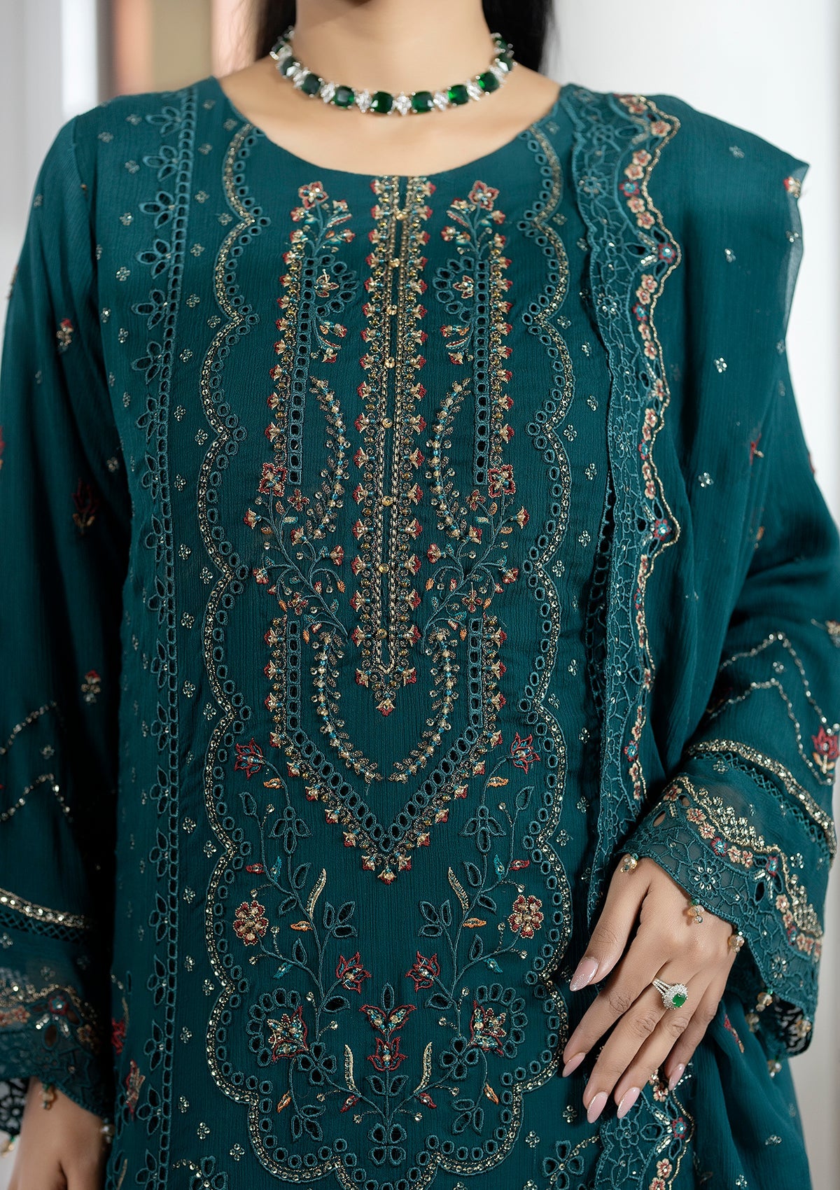 Embroidered Chiffon BT006603-SGN