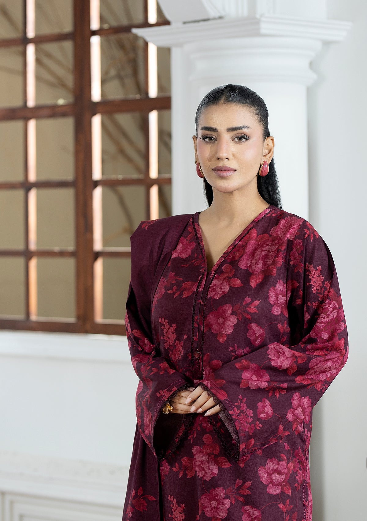 Printed Dhanak BT006605-RED
