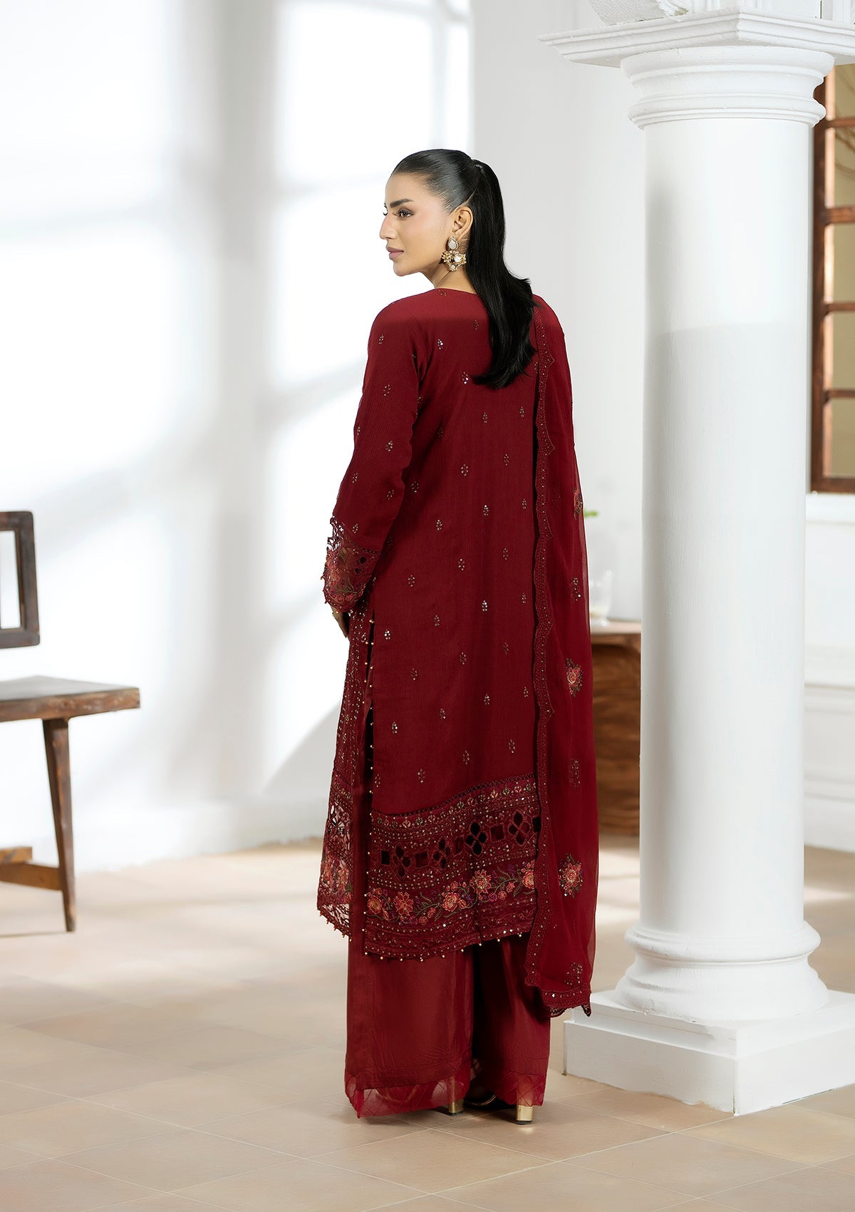 Embroidered Chiffon BT6602-MRN