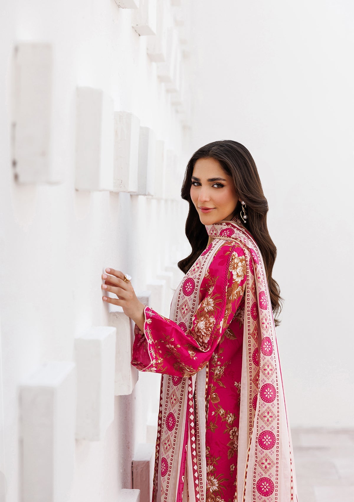 PRINTED EMB LAWN BT006810-PNK