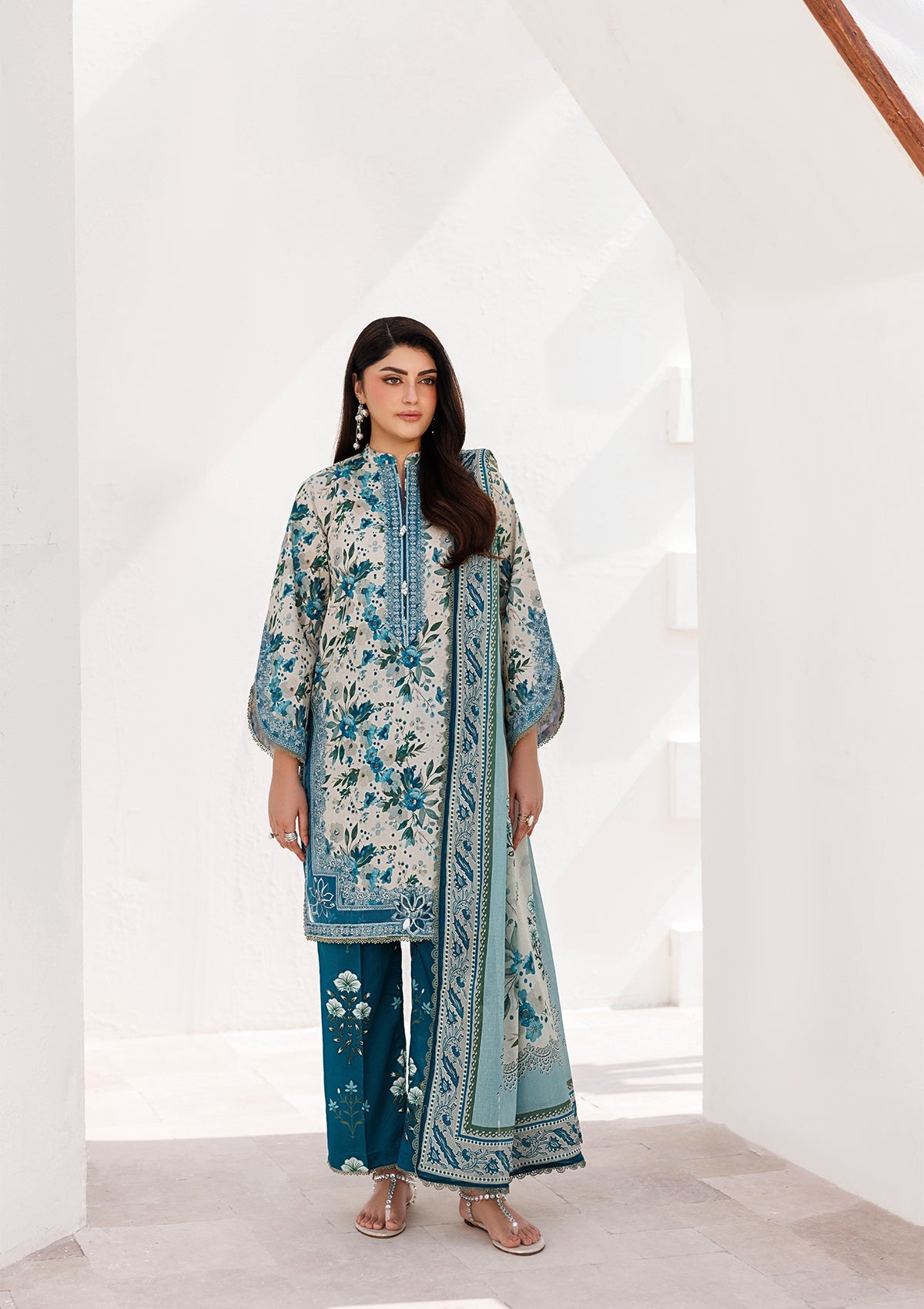 PRINTED EMB LAWN BT006821-SNG
