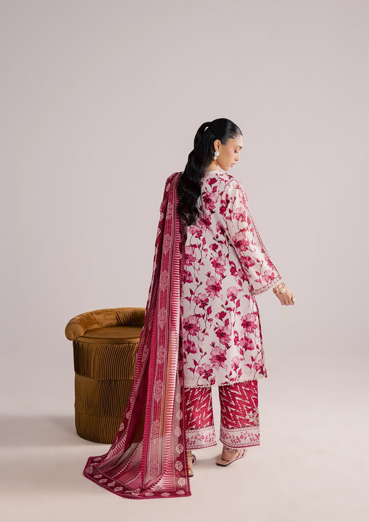 PRINTED EMBROIDERED LAWN BT006859-PNK