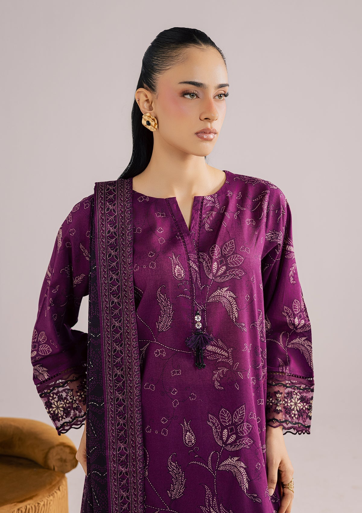 PRINTED EMBROIDERED LAWN BT006852-PRP