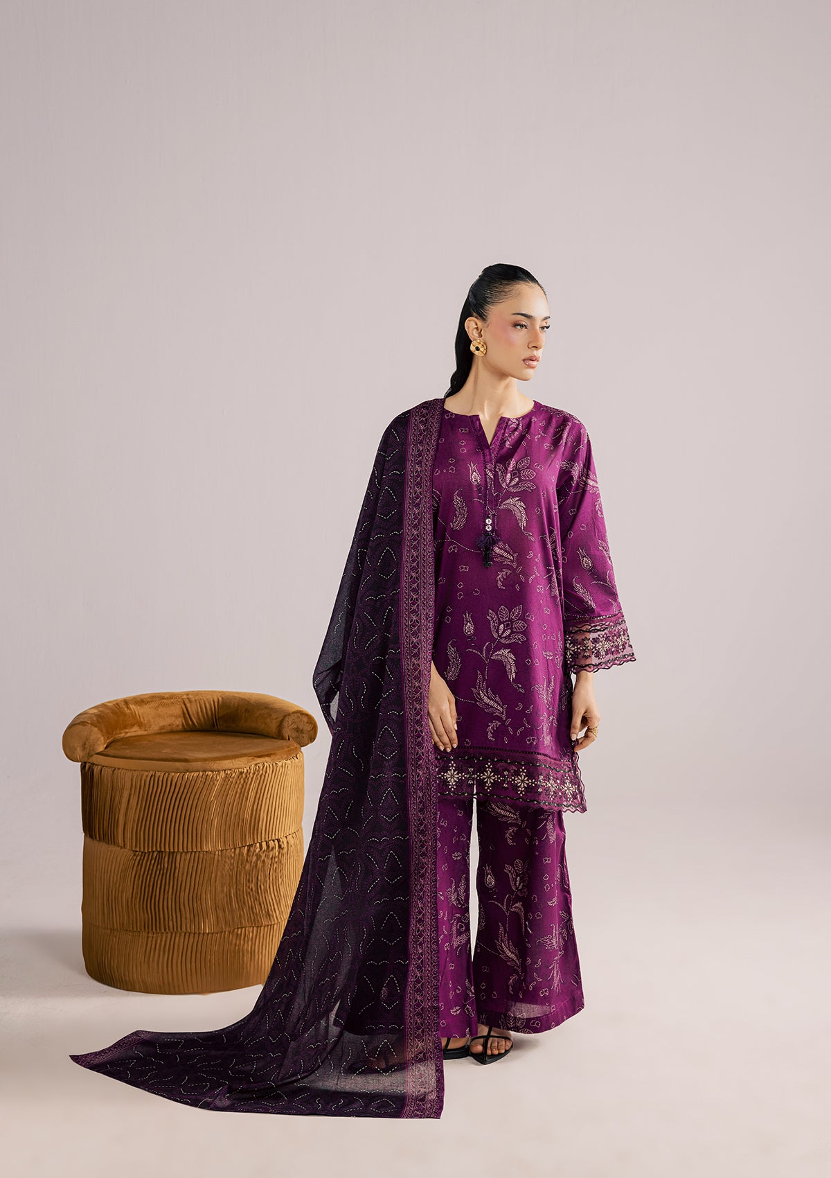 PRINTED EMBROIDERED LAWN BT006852-PRP