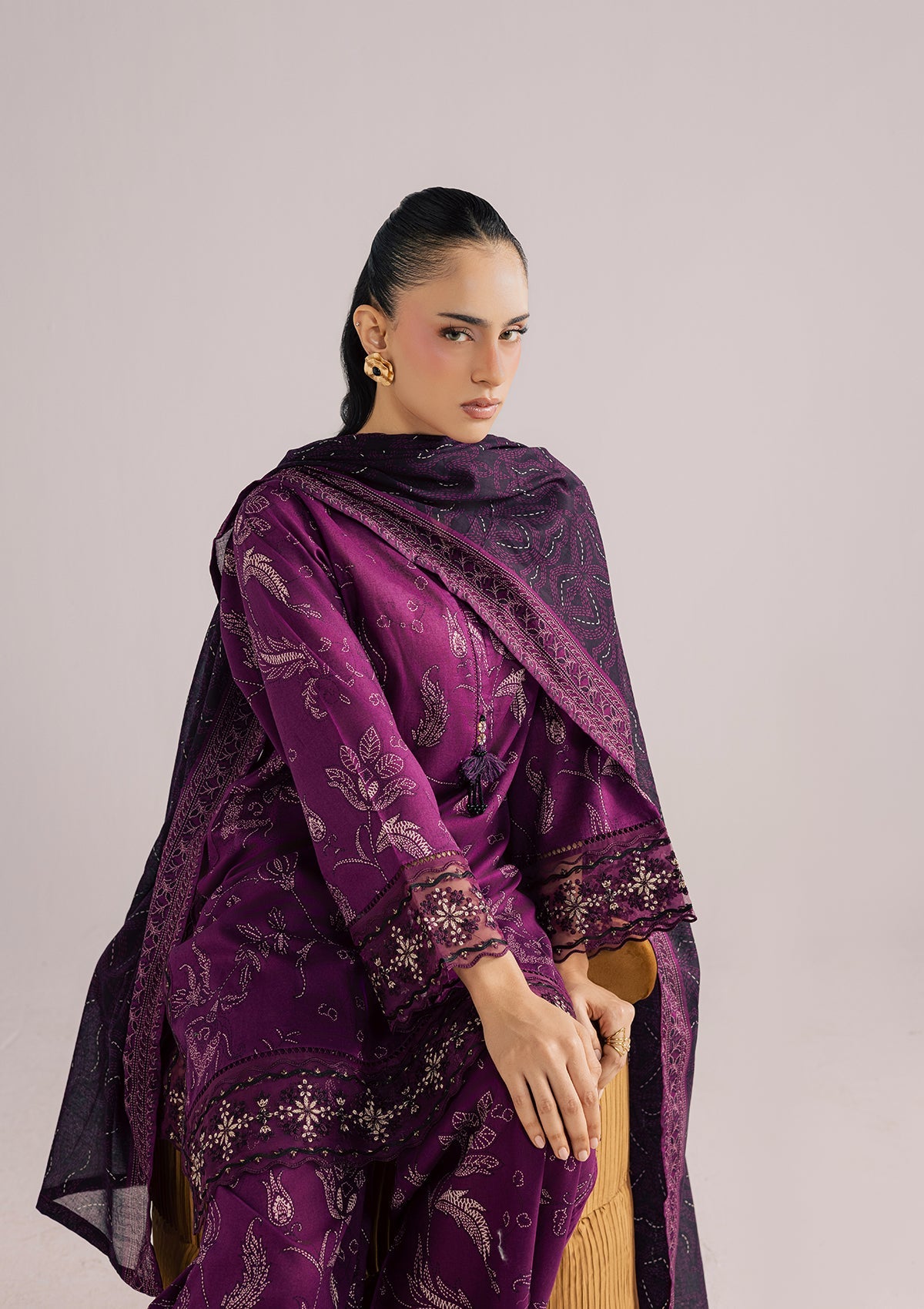 PRINTED EMBROIDERED LAWN BT006852-PRP