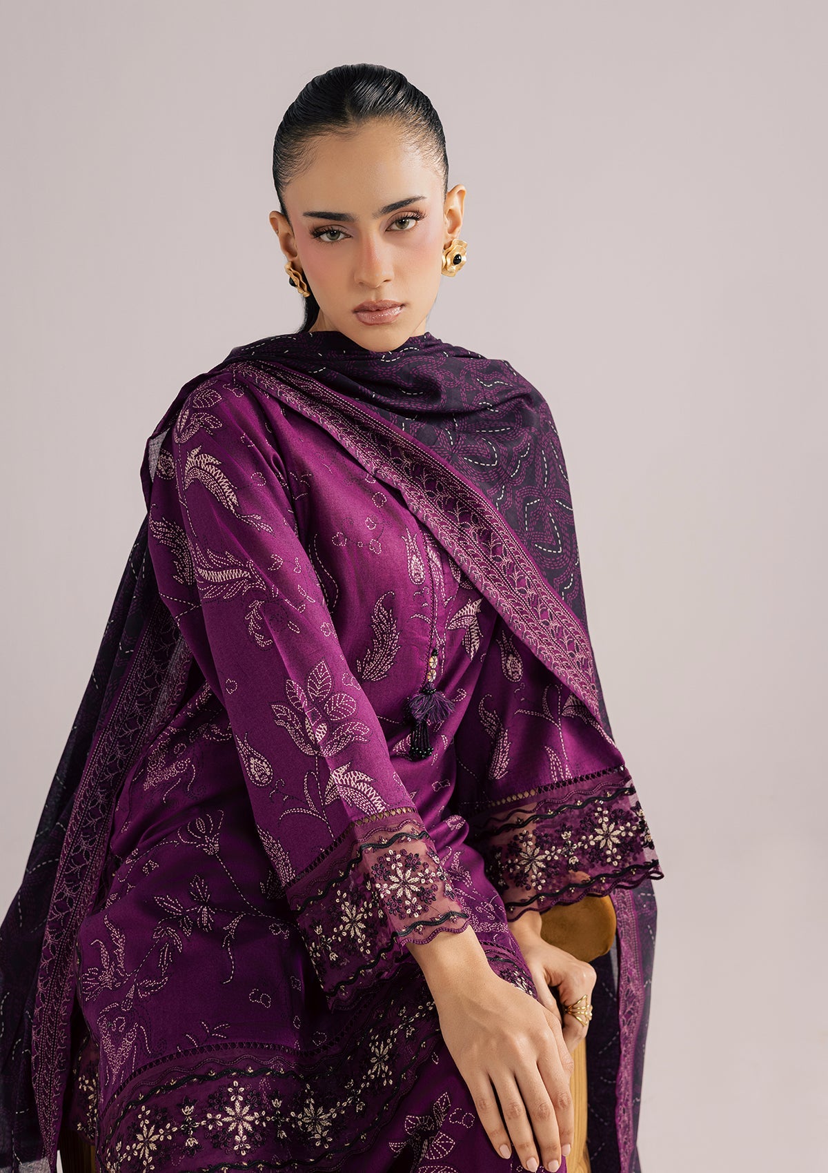 PRINTED EMBROIDERED LAWN BT006852-PRP