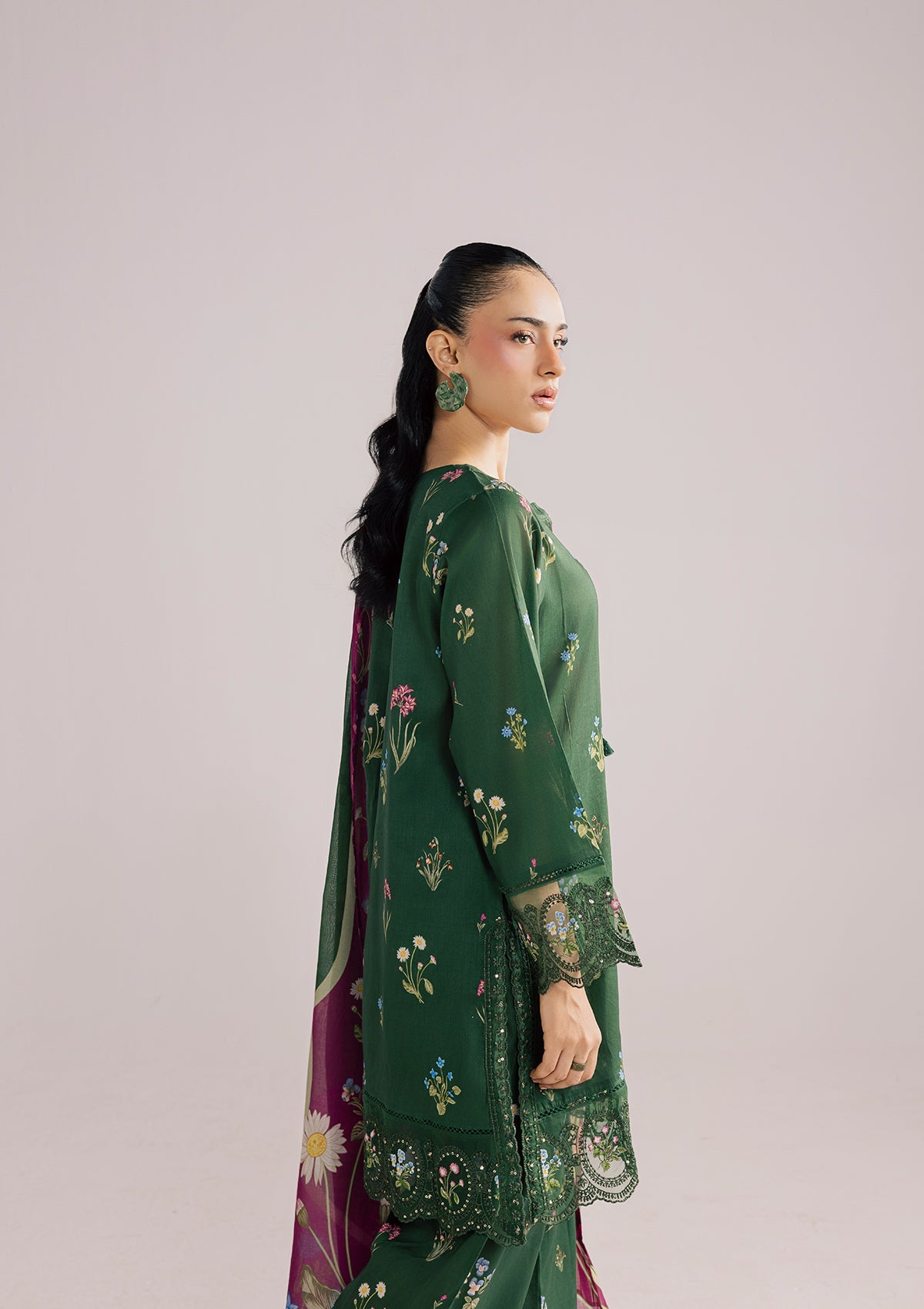 PRINTED EMBROIDERED LAWN BT006852-GRN