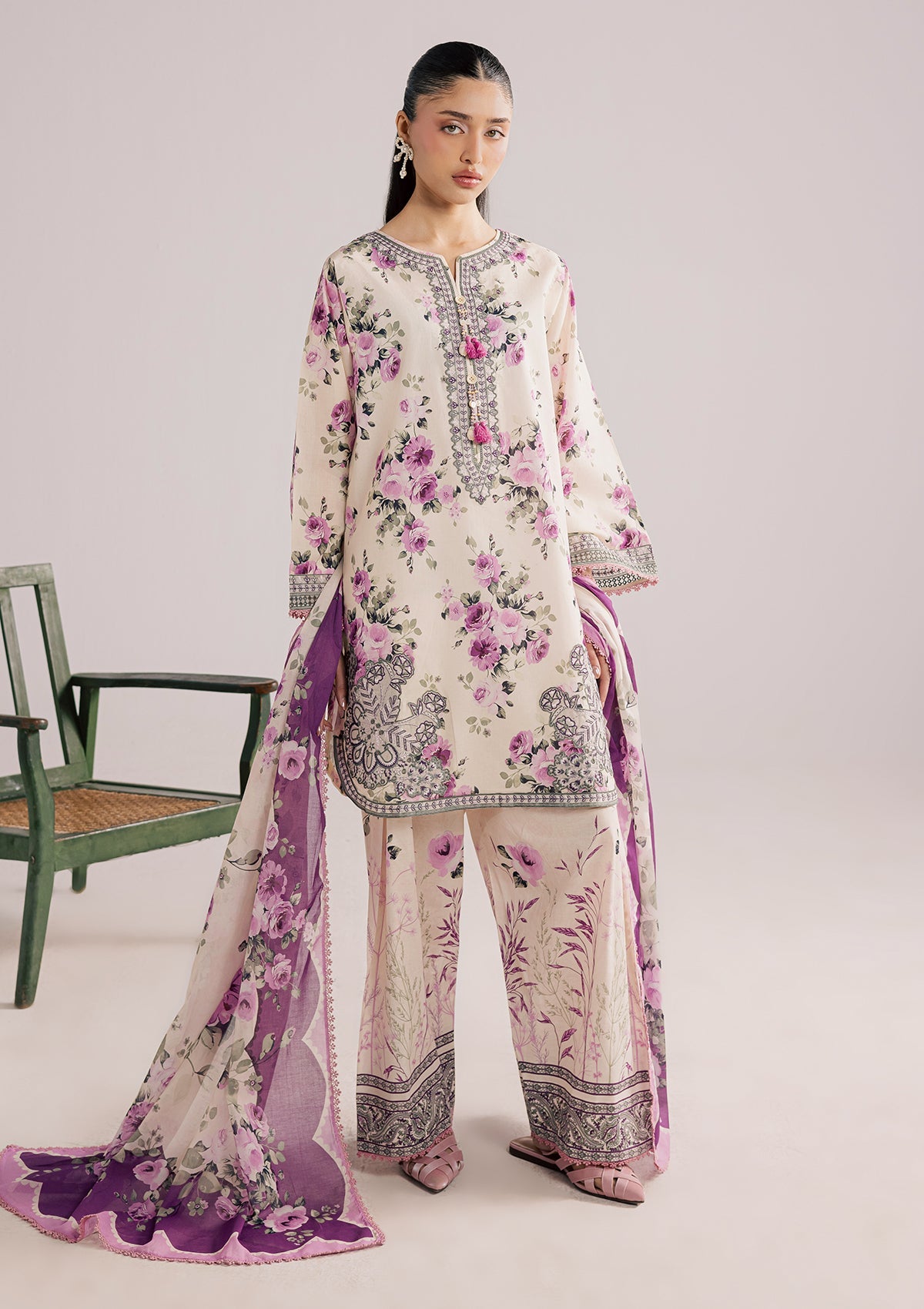 PRINTED EMBROIDERED LAWN BT006859-CRM