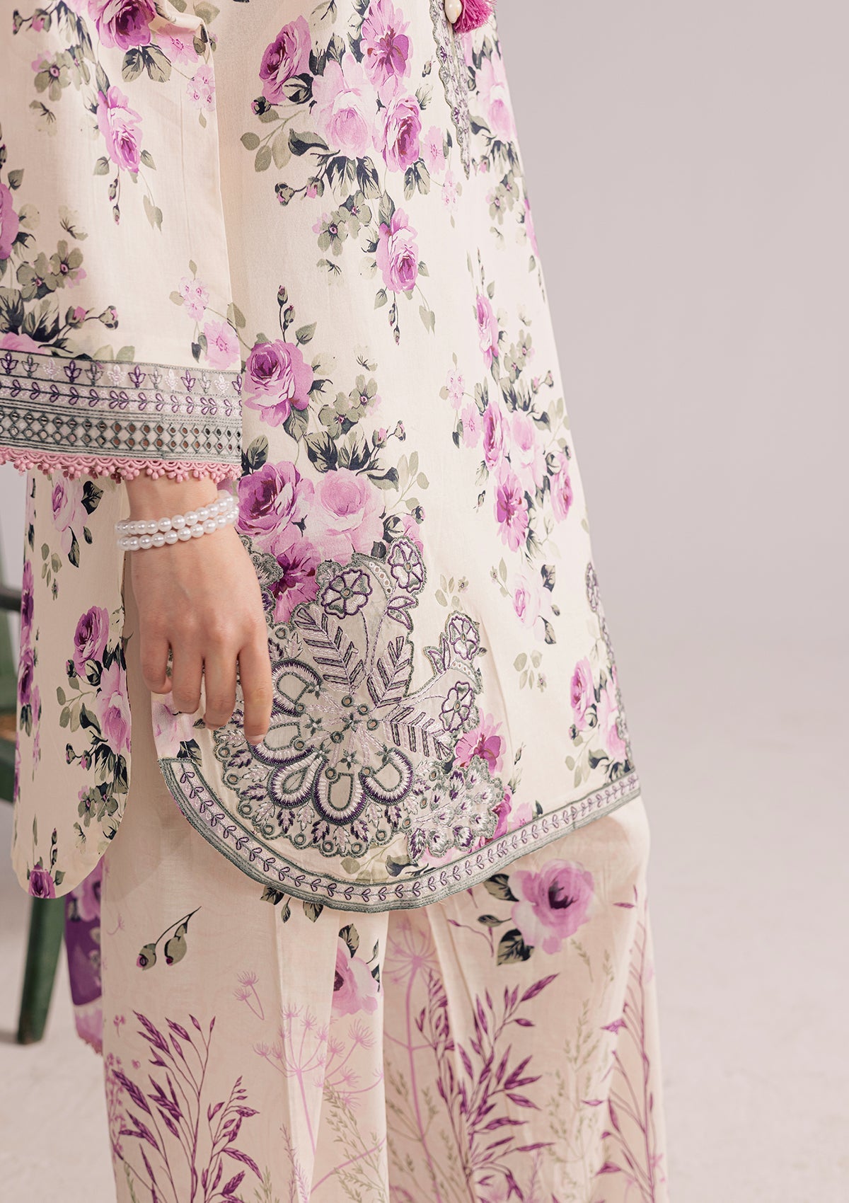 PRINTED EMBROIDERED LAWN BT006859-CRM