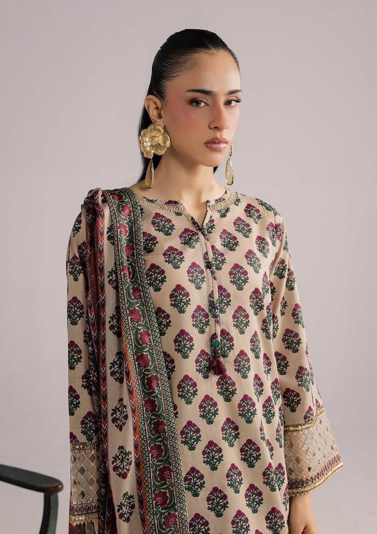 PRINTED EMBROIDERED LAWN BT006852-SKN