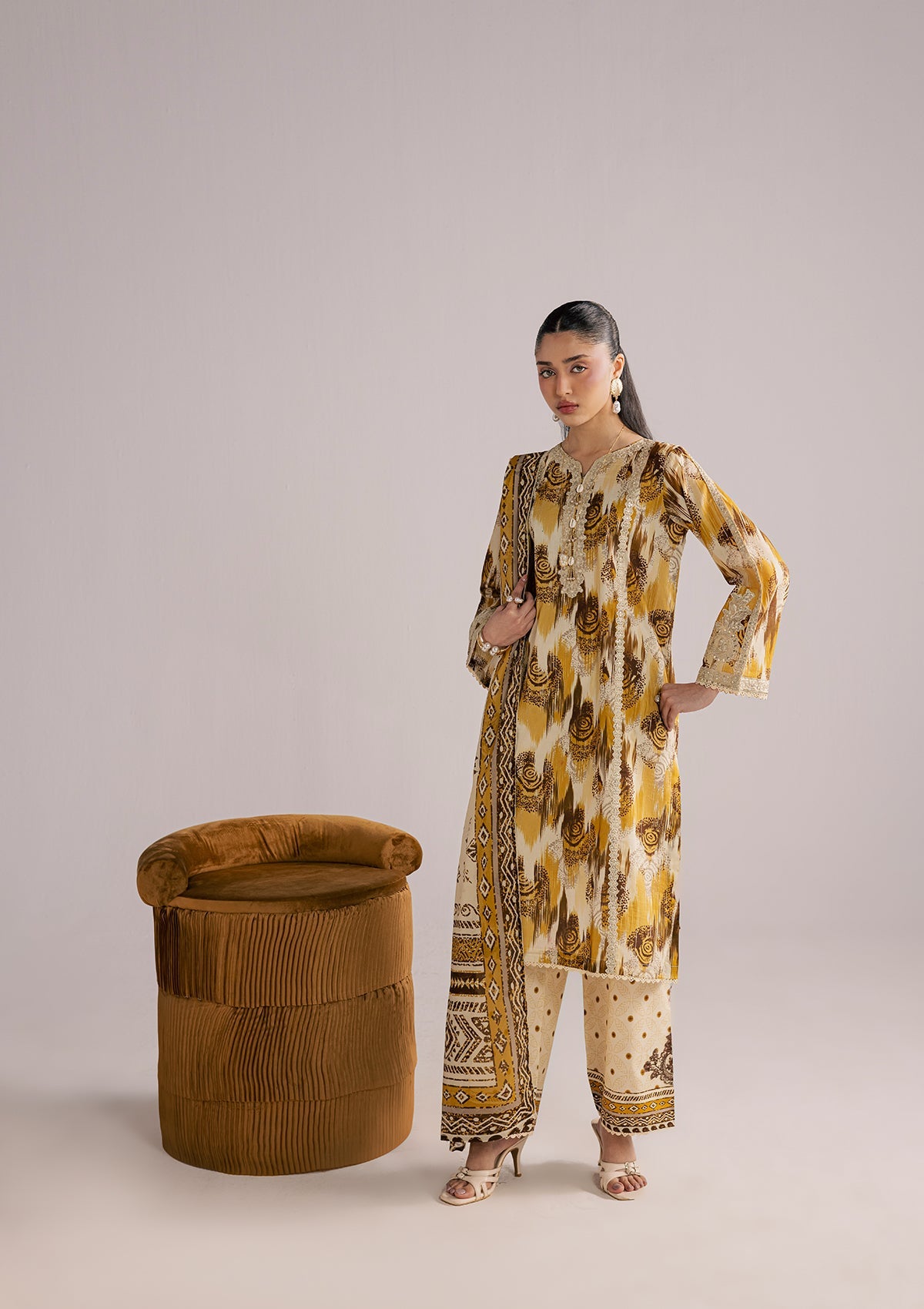 PRINTED EMBROIDERED LAWN BT006859-MRD