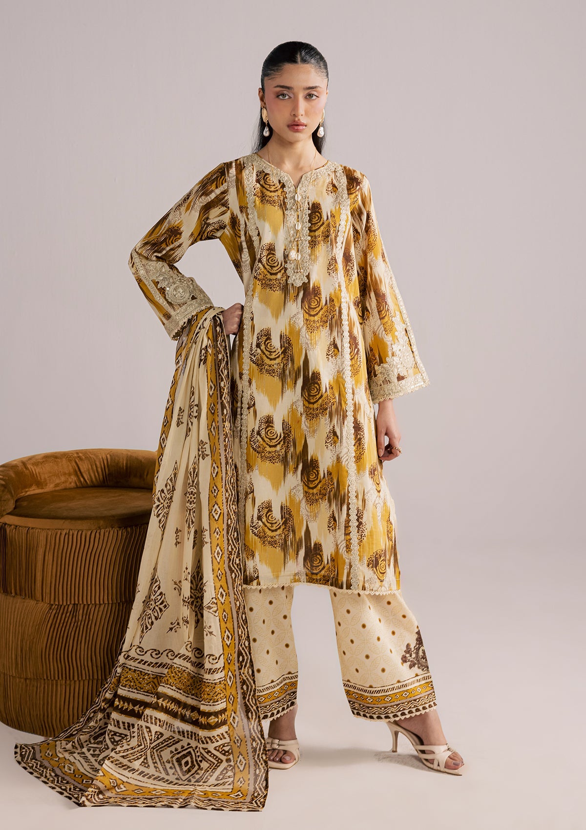 PRINTED EMBROIDERED LAWN BT006859-MRD