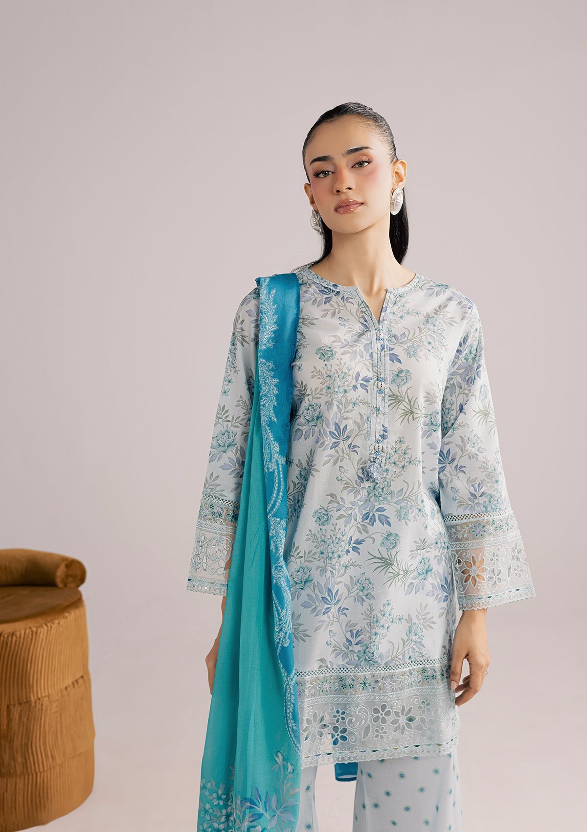 PRINTED EMBROIDERED LAWN BT006852-SBL