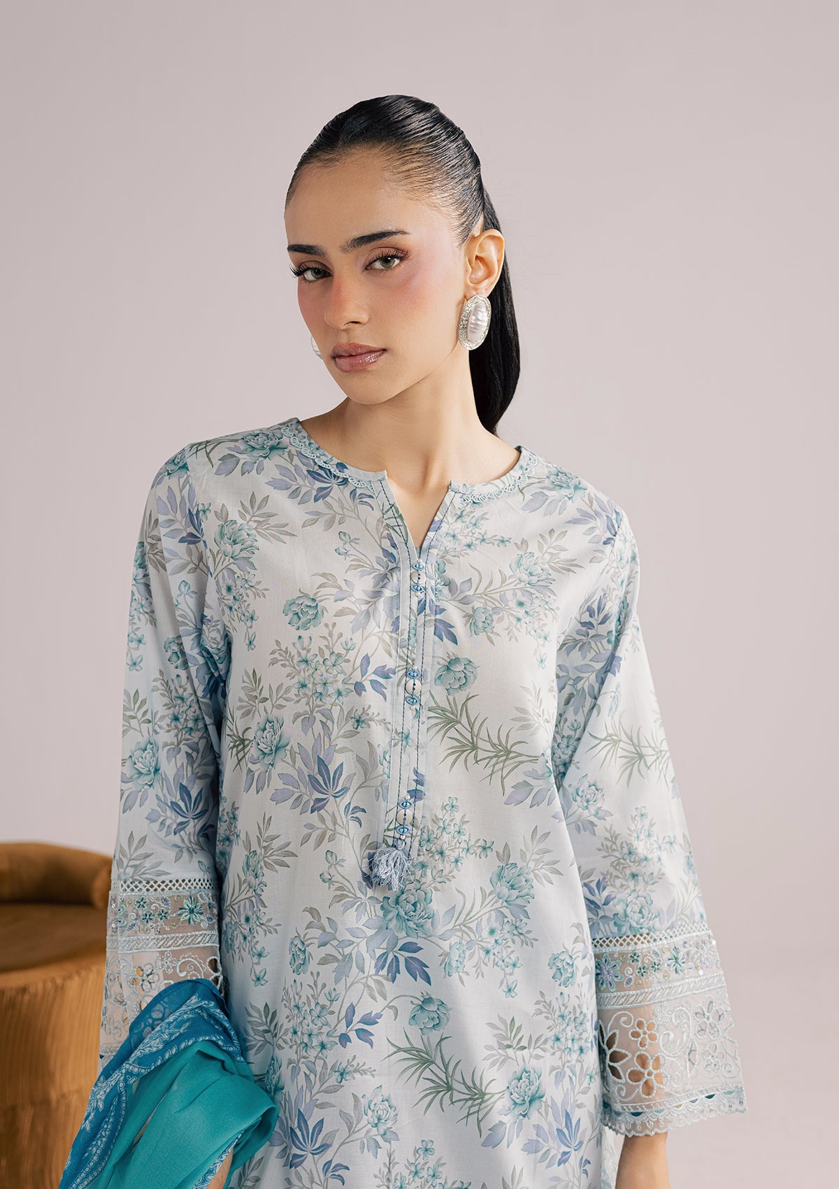 PRINTED EMBROIDERED LAWN BT006852-SBL
