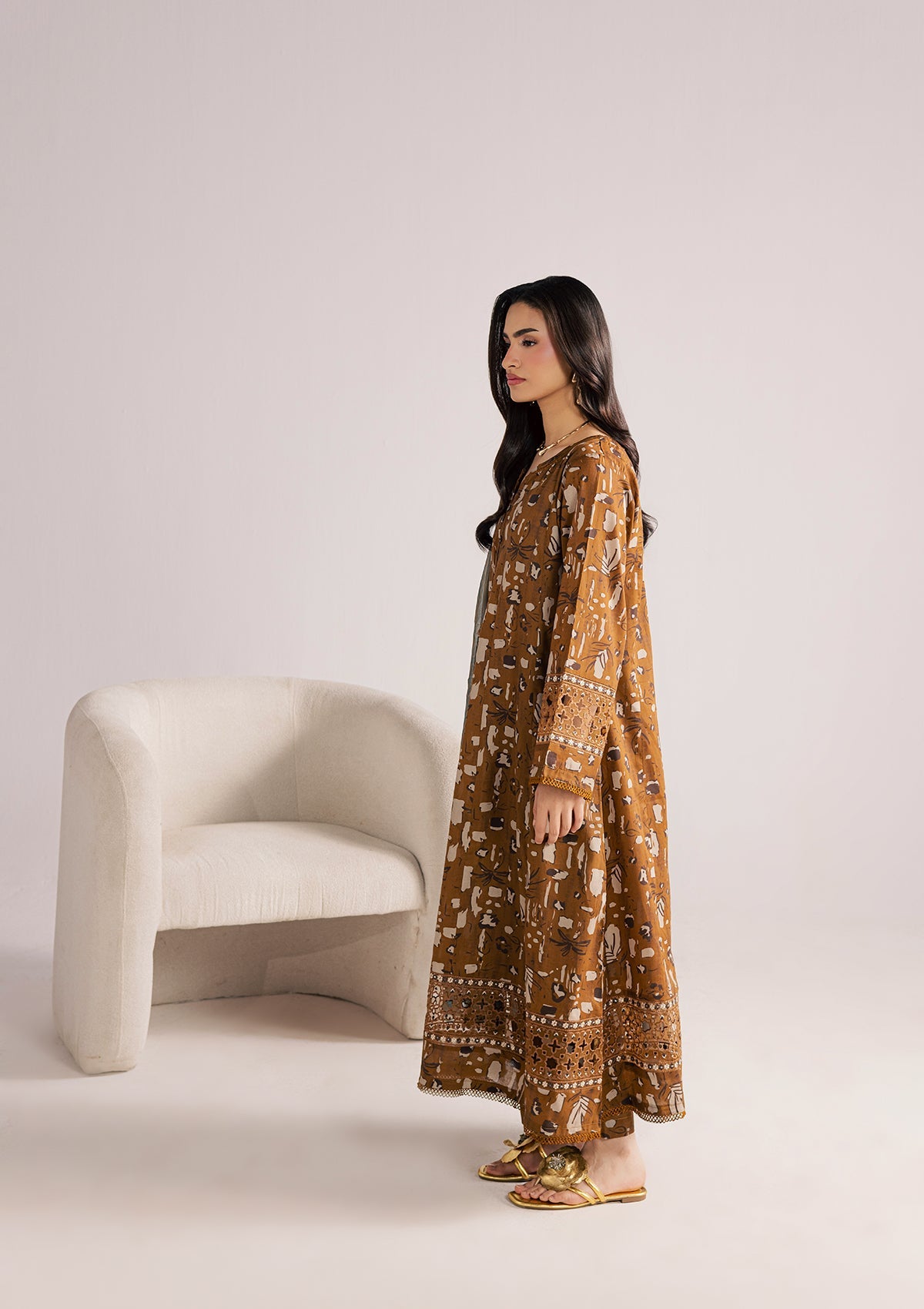 PRINTED EMBROIDERED LAWN BT006853-BRW