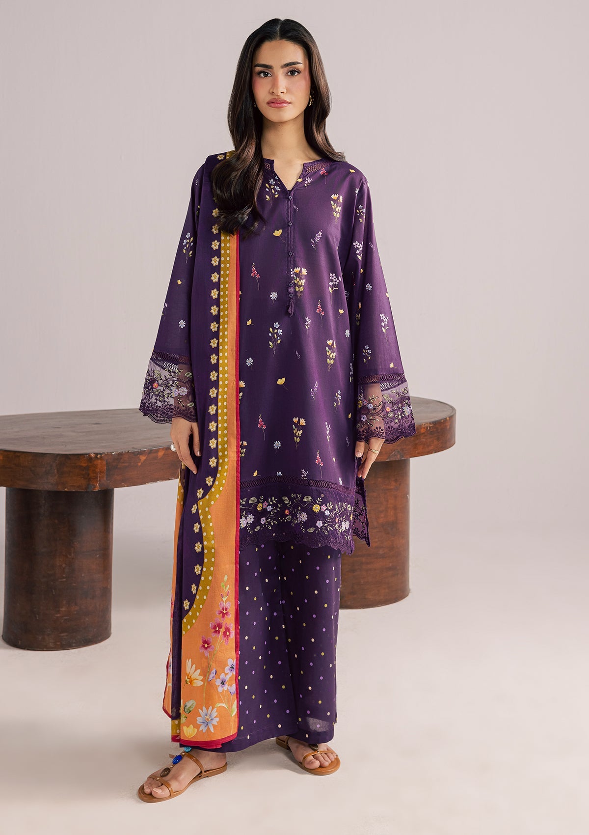 PRINTED EMBROIDERED LAWN BT006852-FLS