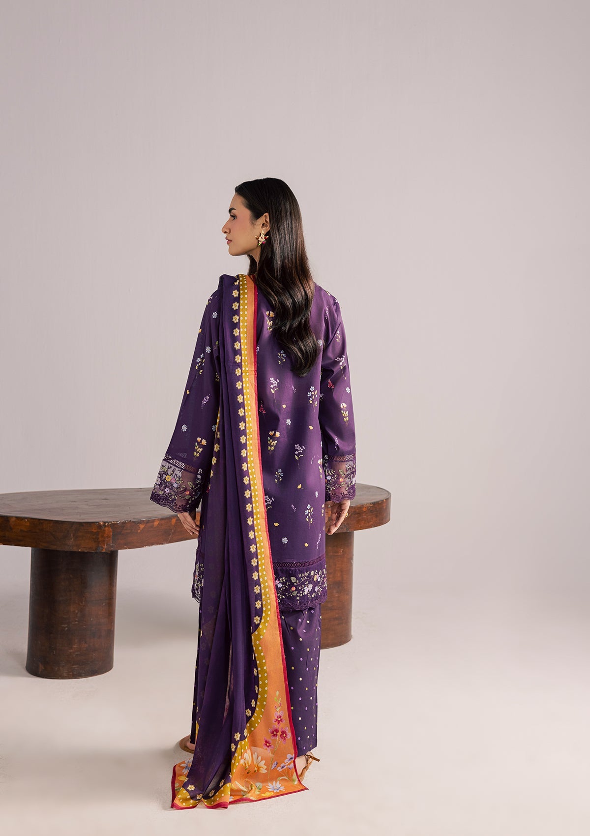 PRINTED EMBROIDERED LAWN BT006852-FLS