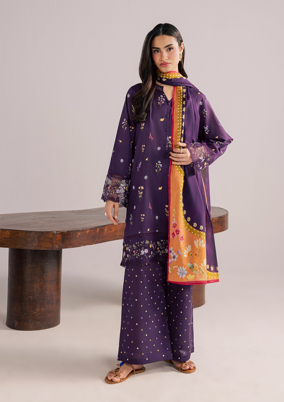 PRINTED EMBROIDERED LAWN BT006852-FLS